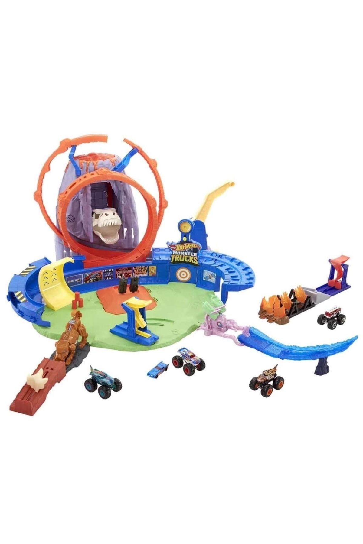 SYNOPE Çocuk Hot Wheels Monster Trucks Volkanik Alanda Macera Oyun Seti GYL14