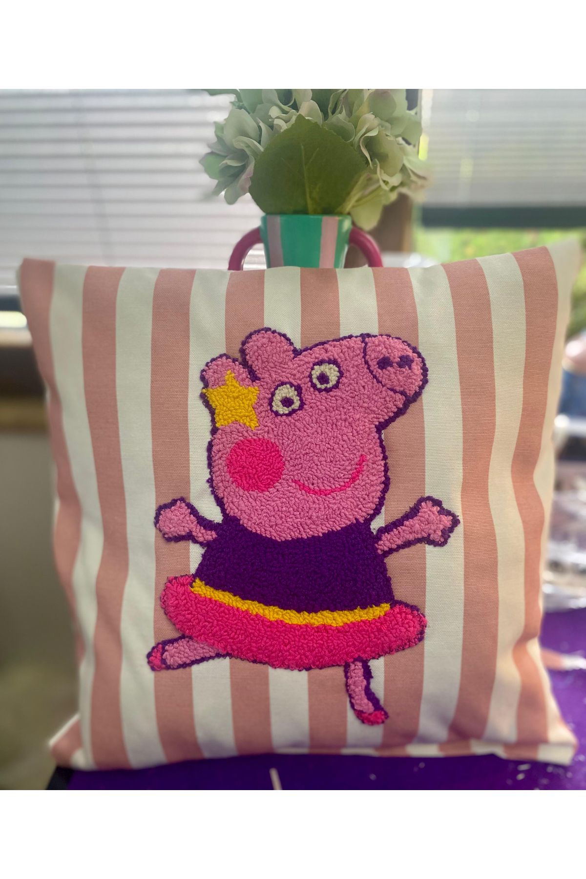 UNİCORNS-Peppa Pig Embroidered Throw Pillow - Handmade Throw Pillow for Kids Room 1