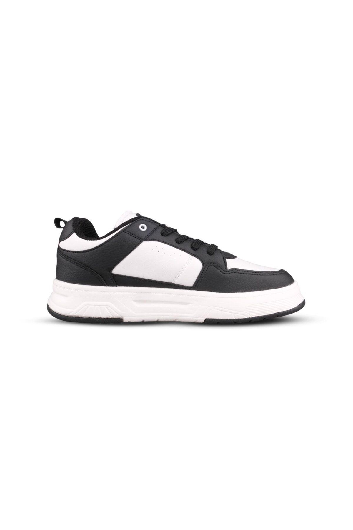 M.P.-Men's Lace-Up Black-White Sneakers 1