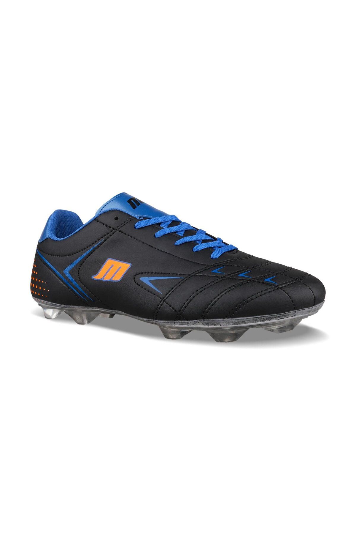 M.P.-Men's Lace-Up Black-Blue Football Boots 3