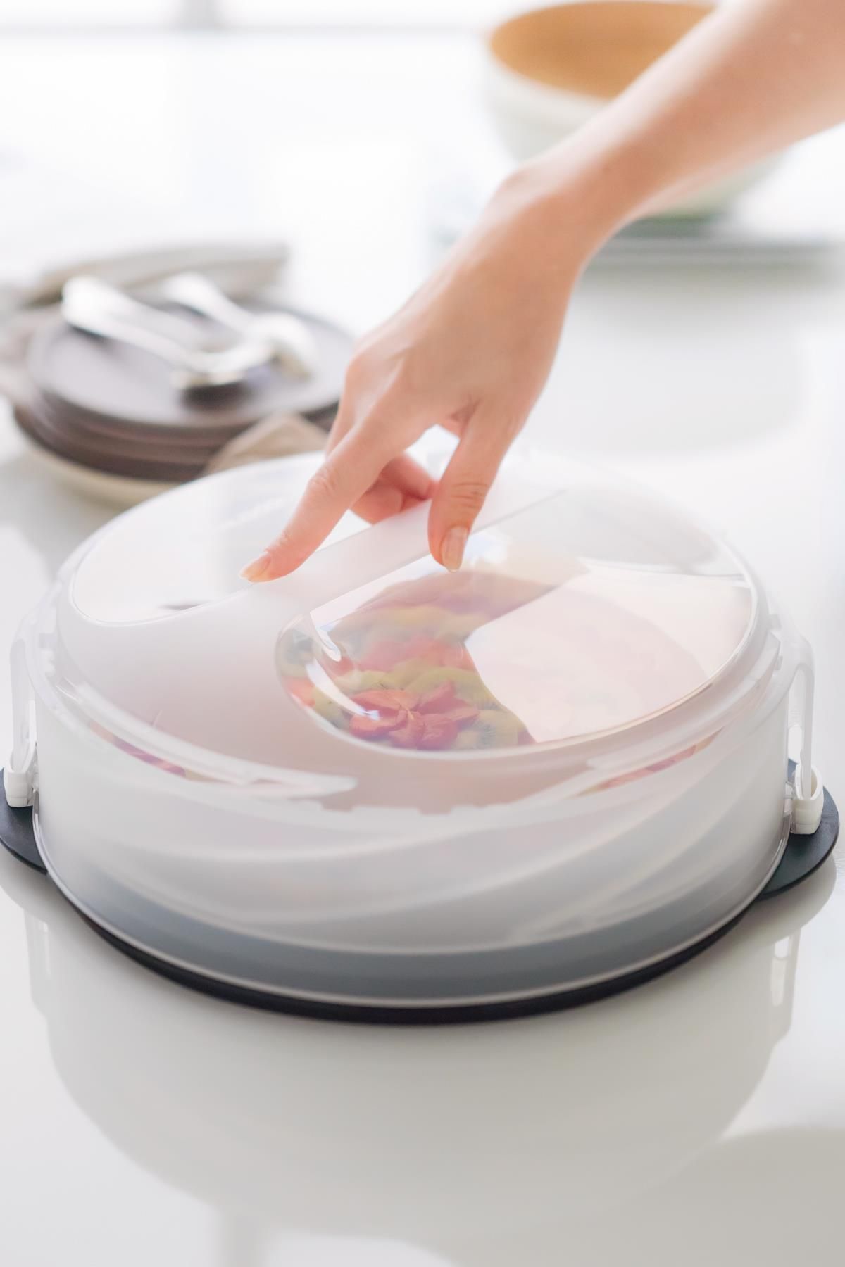 Tupperware-Verstellbarer Kuchen-, Kuchen- und Servierbehälter 4