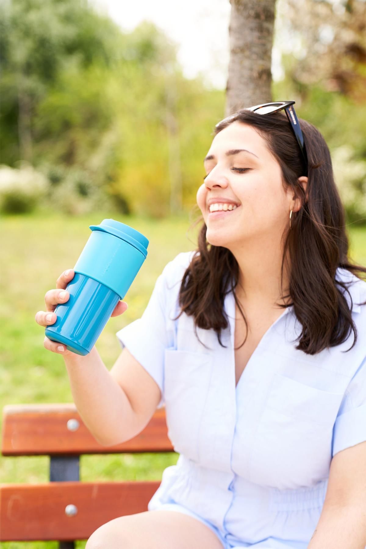 Tupperware-Blue 490 ml - 2-Piece All with Me Water Bottle and Flask 5