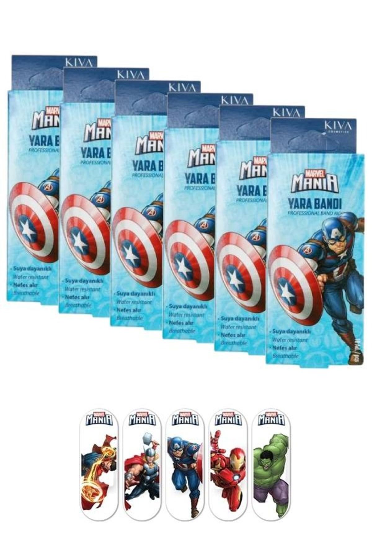 Marvel Captain America Yara Bandı 10'lu (6 Adet)