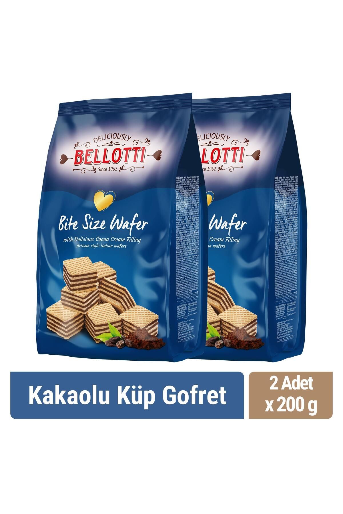 BELLOTTI Küp Gofret Kakaolu 200 gr X 2 Adet