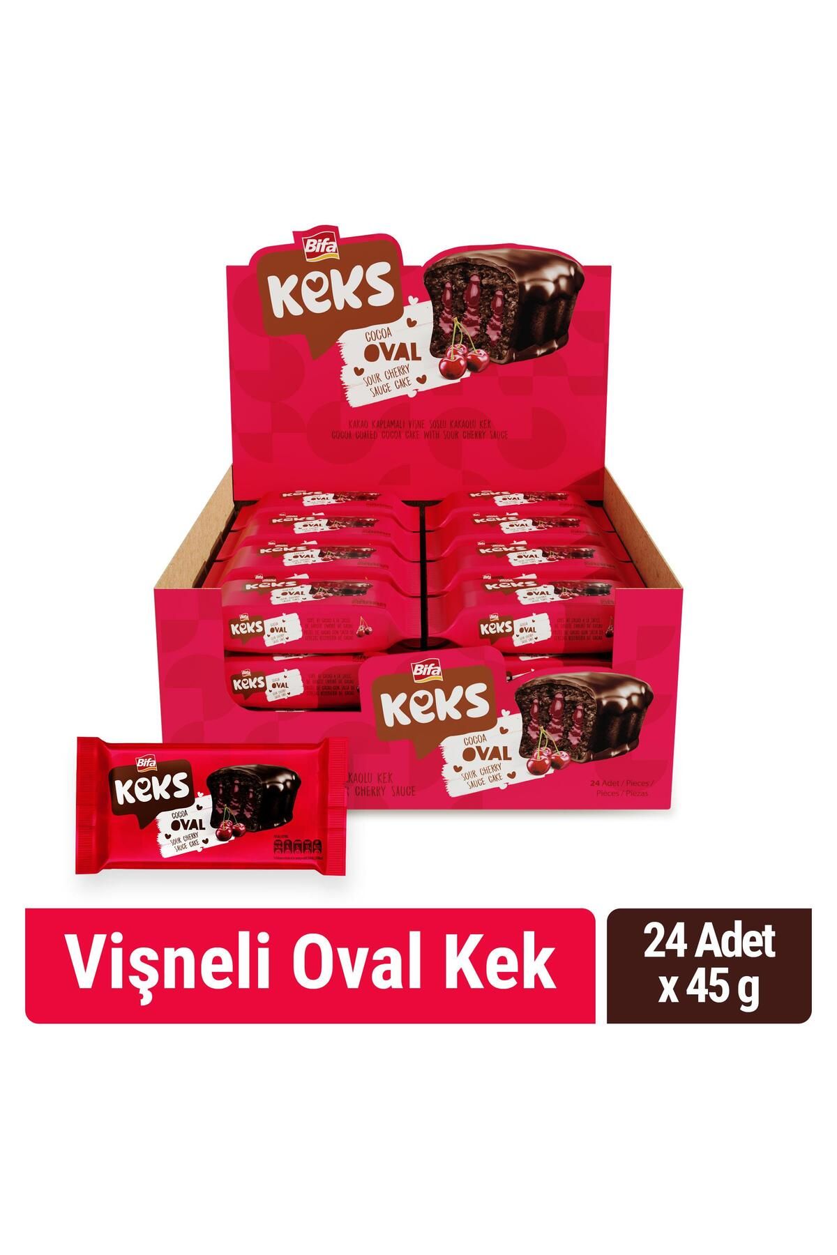 BİFA KEKS Bifa Keks Oval Kek Vişneli 45 gr x 24 Adet