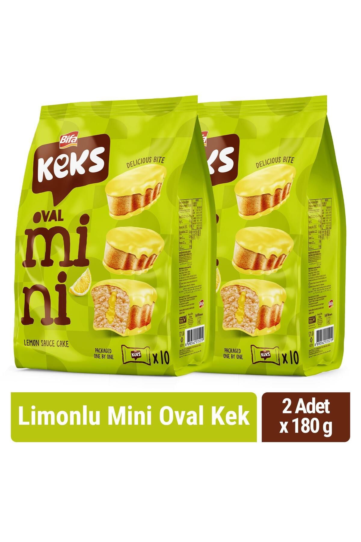 BİFA KEKS Bifa Keks Mini Oval Kek Limonlu 180 gr X 2 Adet