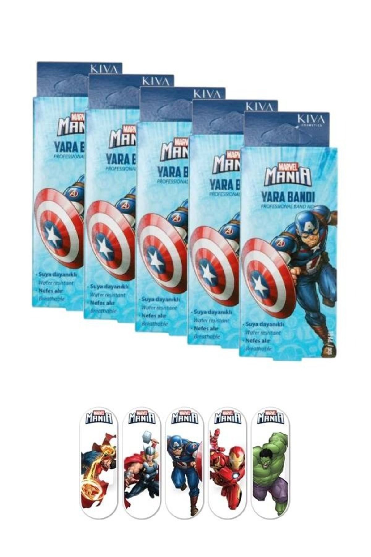 Marvel Captain America Yara Bandı 10'lu (5 Adet)