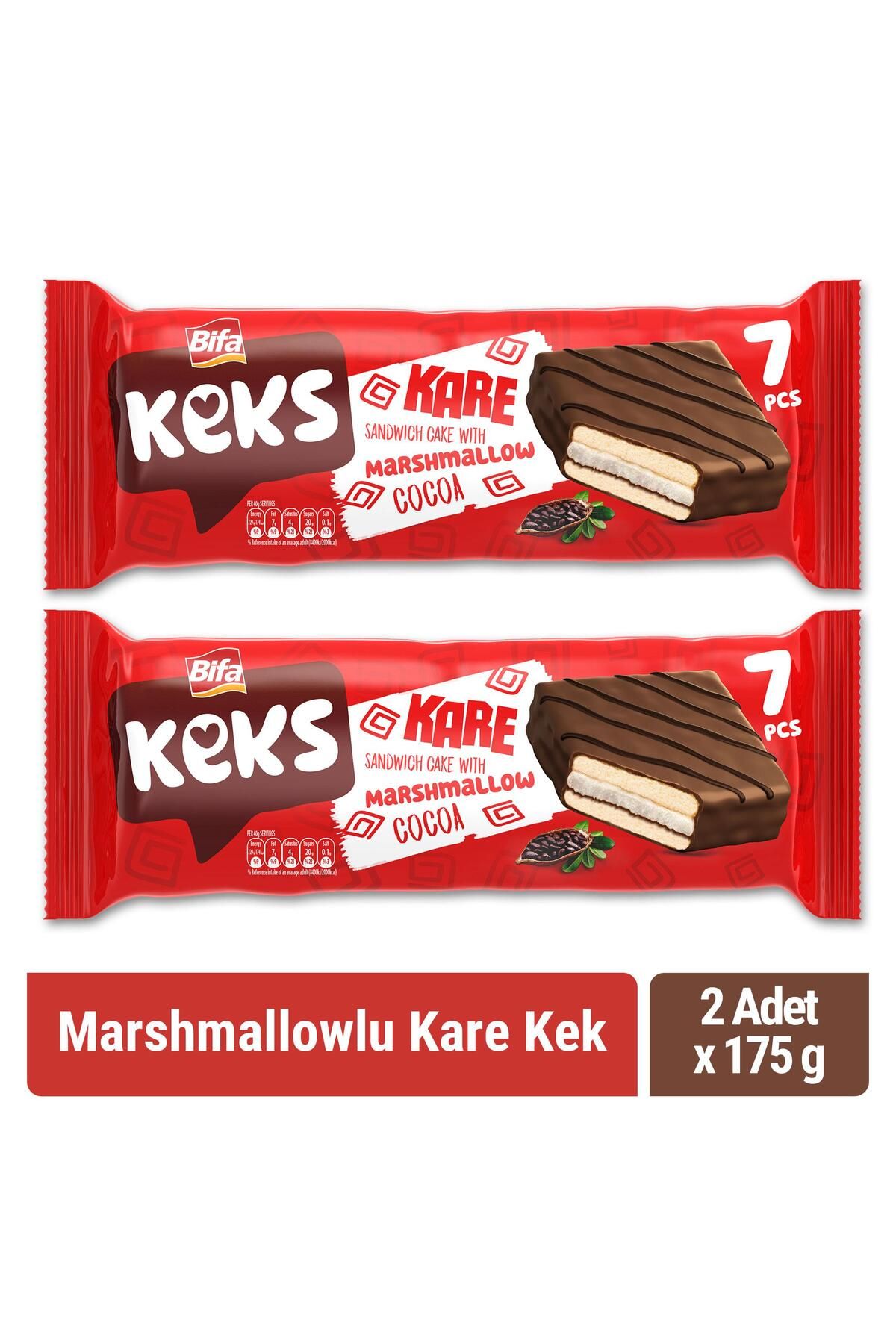 BİFA KEKS Bifa Keks Kare Kek Marshmallowlu 175 gr X 2 Adet