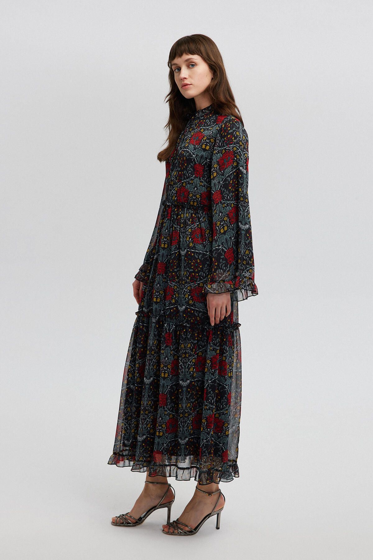 Touché Privé-FLOWER PATTERNED CHIFFON DRESS 5