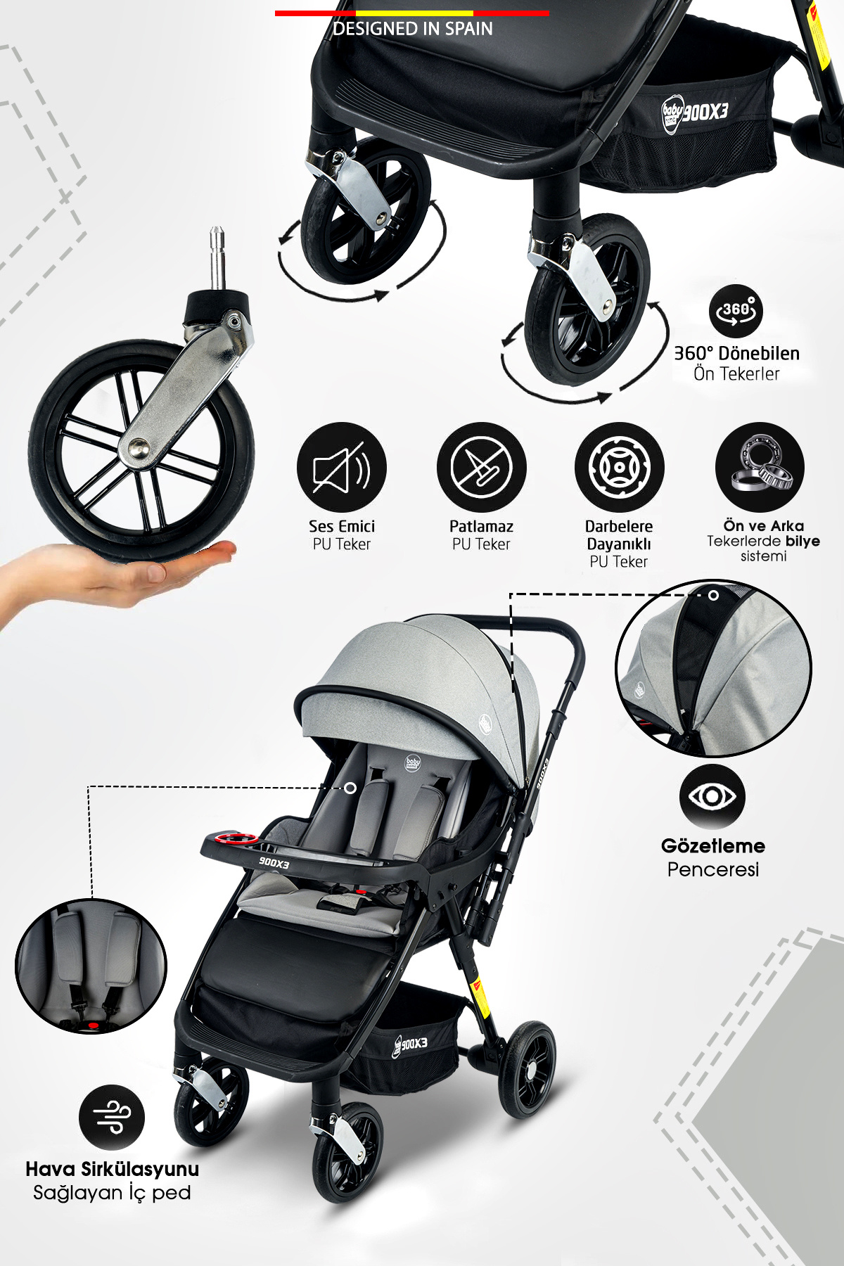 Baby Home 902 X4 Travel Sistem Bebek Arabası fotoğrafı 4 (önizleme)