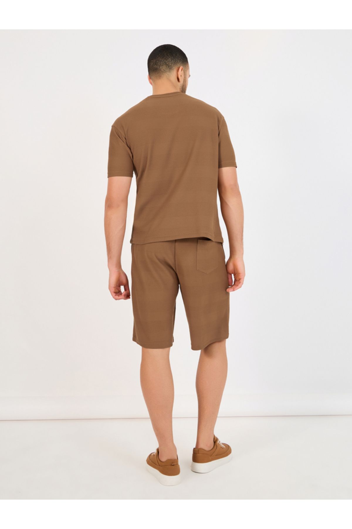 Styli-Textured Knit Oversized T-Shirt & Shorts Co-Ords 5