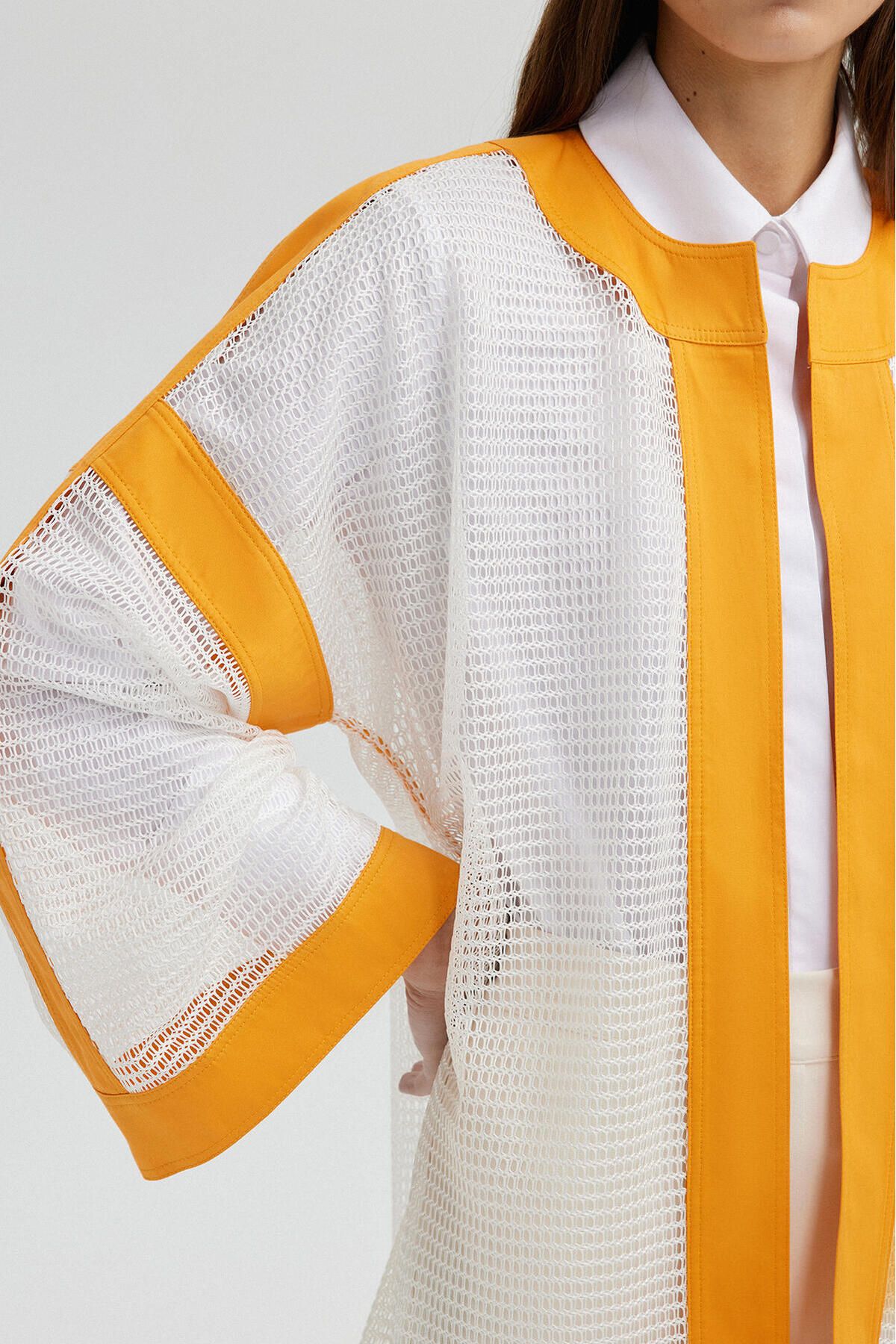 Touché Privé-Dlouhá síťovaná bunda - Stylový design 5