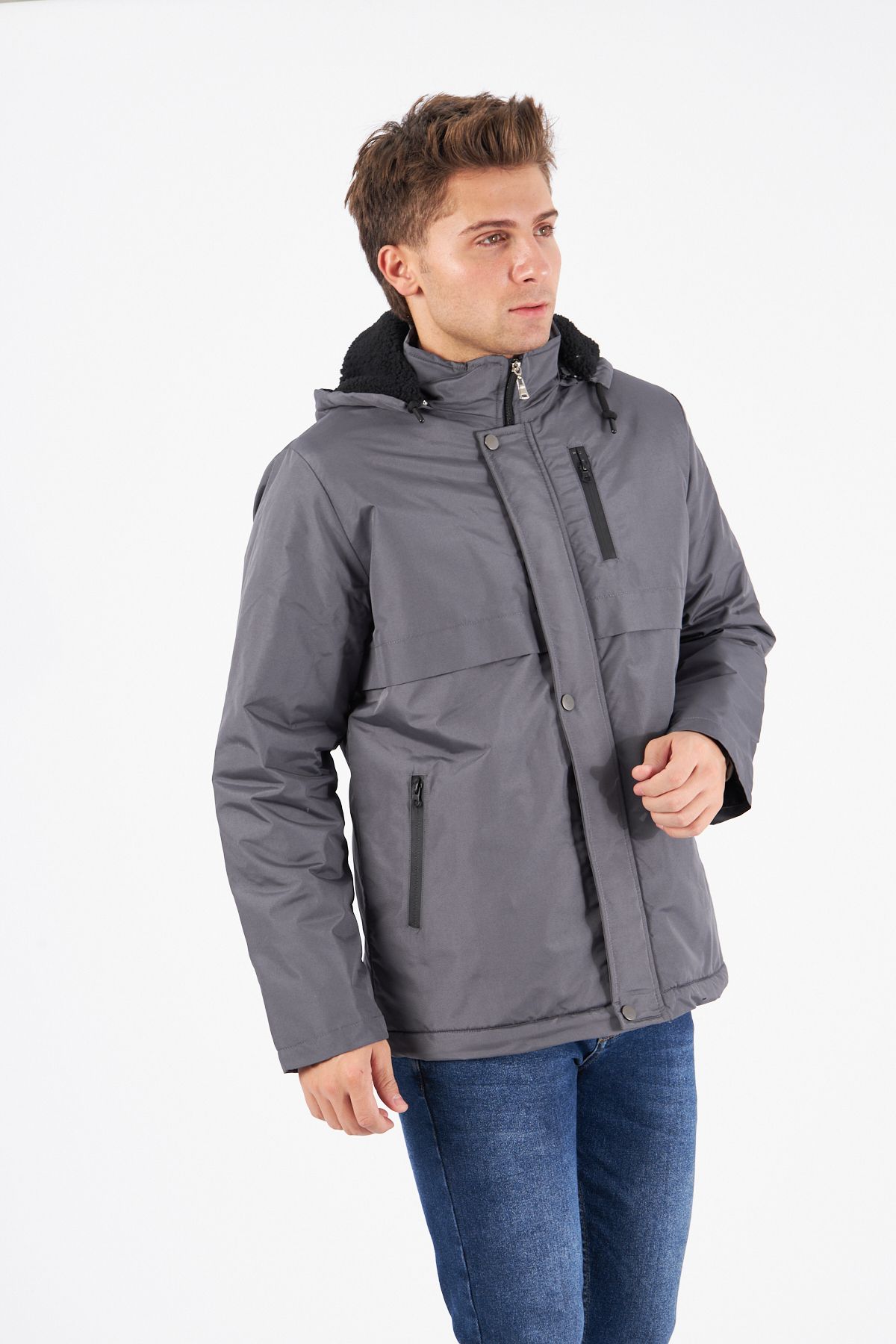 Aypa-Winter Jacket - Gray - Regular fit 6