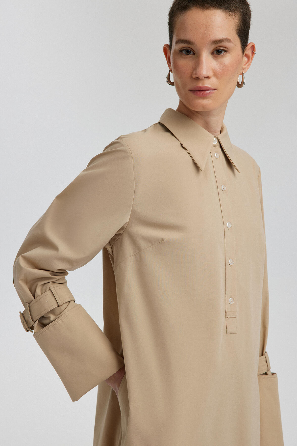 Touché Privé-Popeline-Kleid mit breiten Bündchen 3