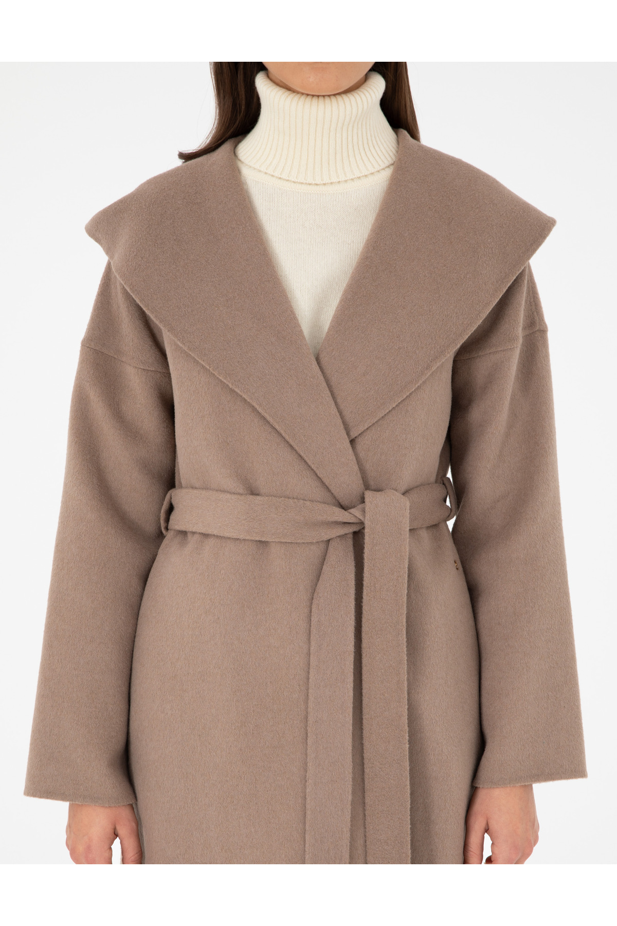 Pierre Cardin  Vizon Yün Karışımlı Kaşe Kaban 50290345-VR052 - Görsel 6