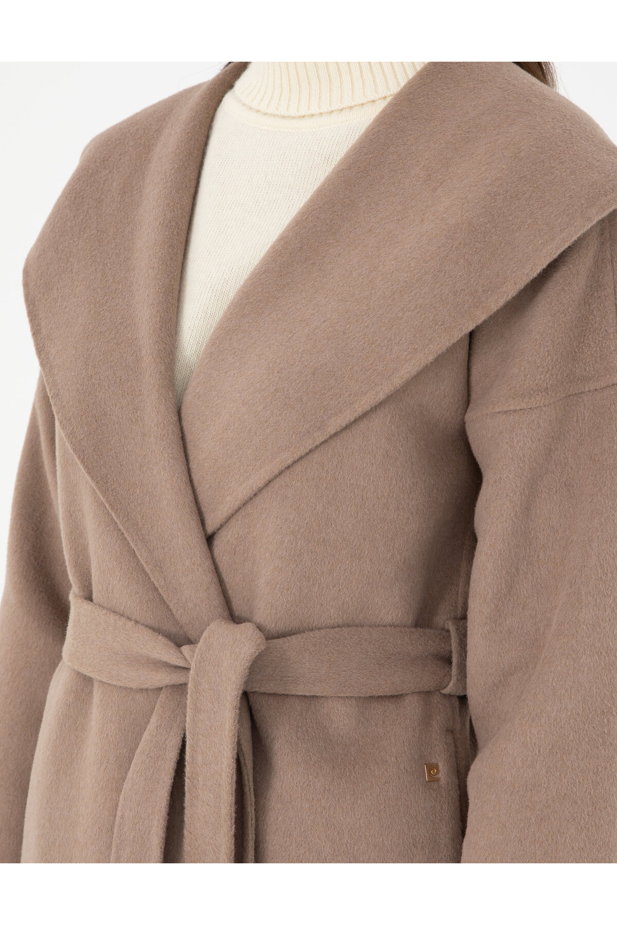 Pierre Cardin  Vizon Yün Karışımlı Kaşe Kaban 50290345-VR052 - Görsel 7