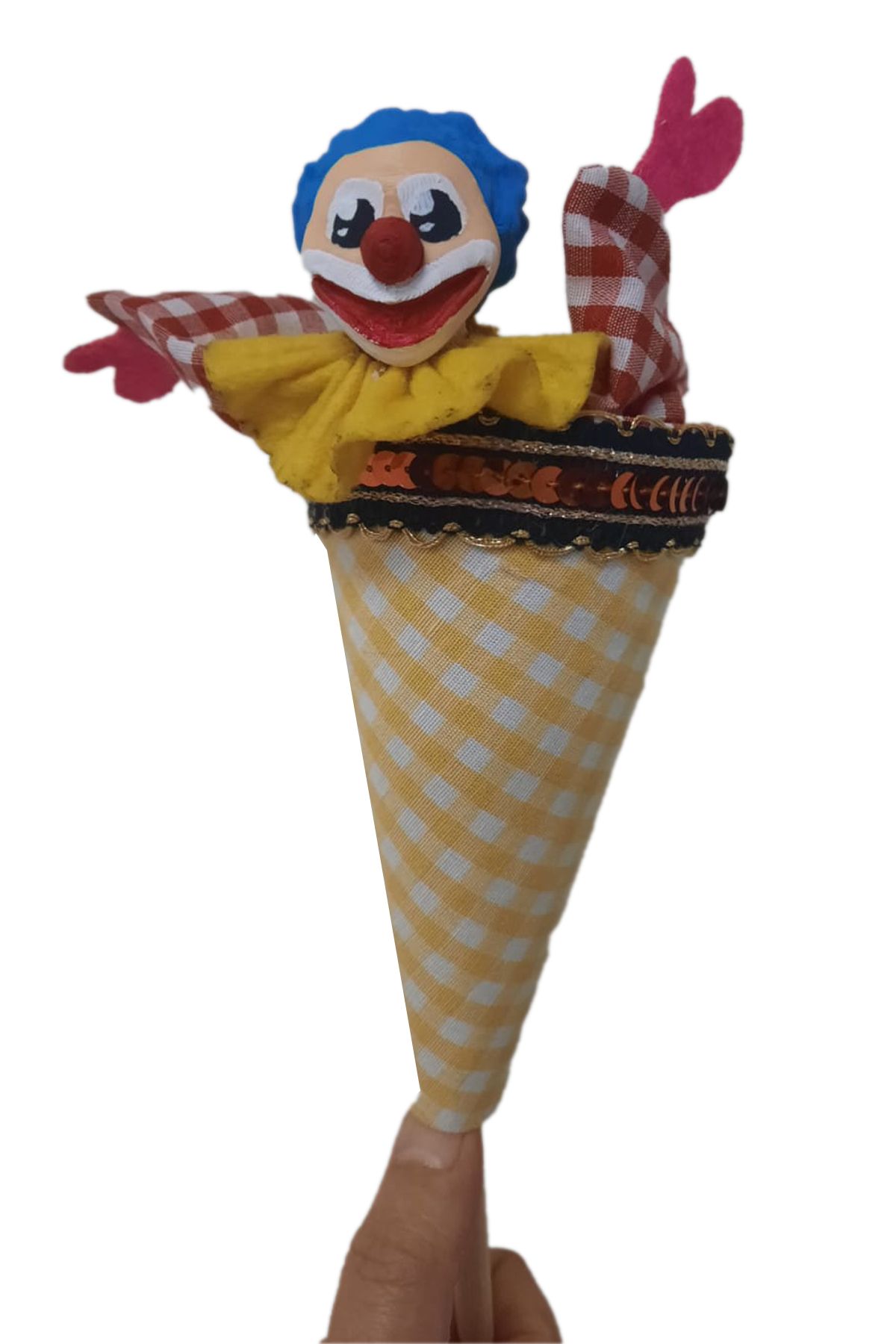 Uçaneller Kuklaevi-Cute Clown Cone Puppet 5