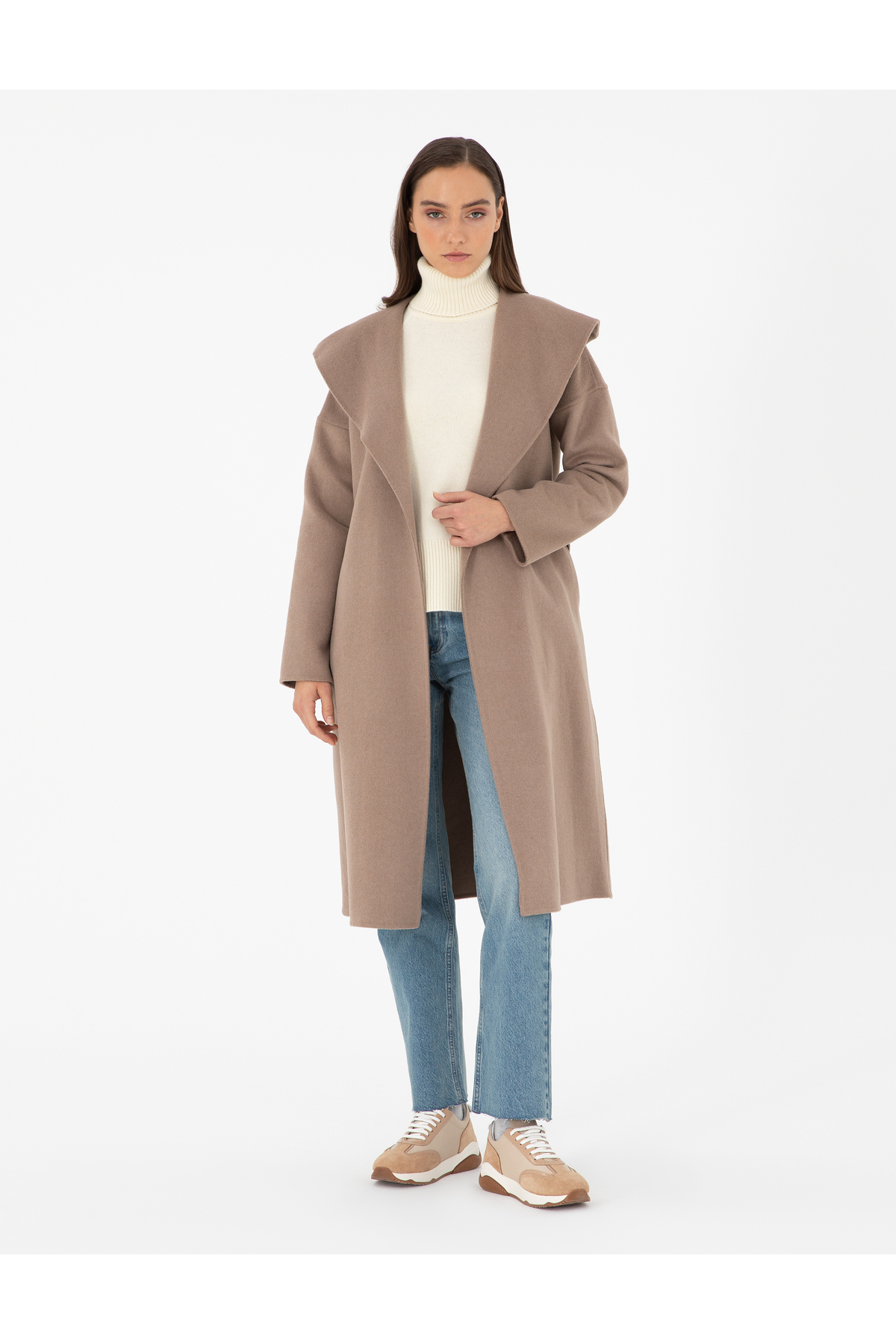 Pierre Cardin  Vizon Yün Karışımlı Kaşe Kaban 50290345-VR052 - Görsel 3