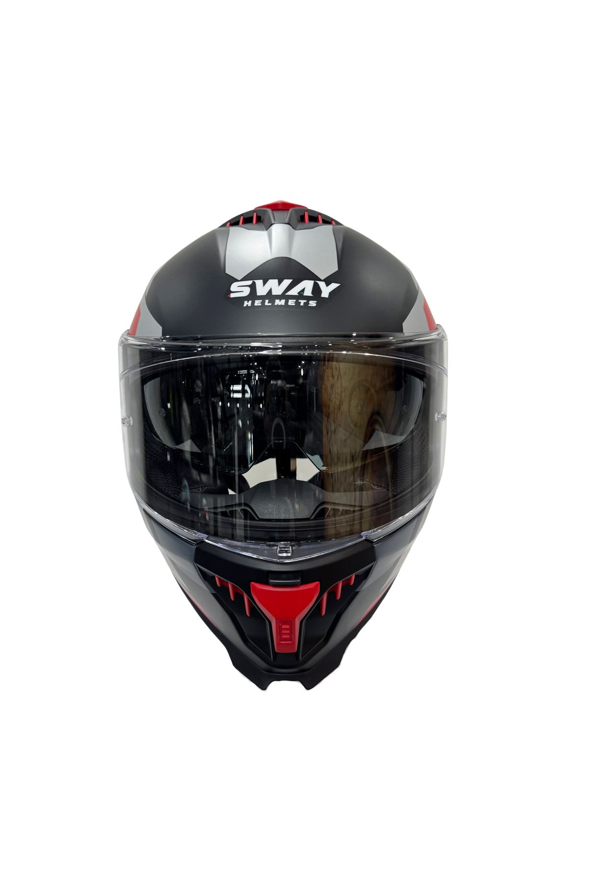 Sway-865 Titan Visor Black White Red Full Covered Sun Glasses Helmet 4