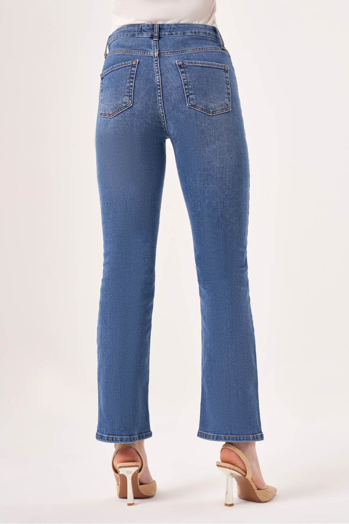 Mizalle-23408 Pantaloni din denim indigo 4