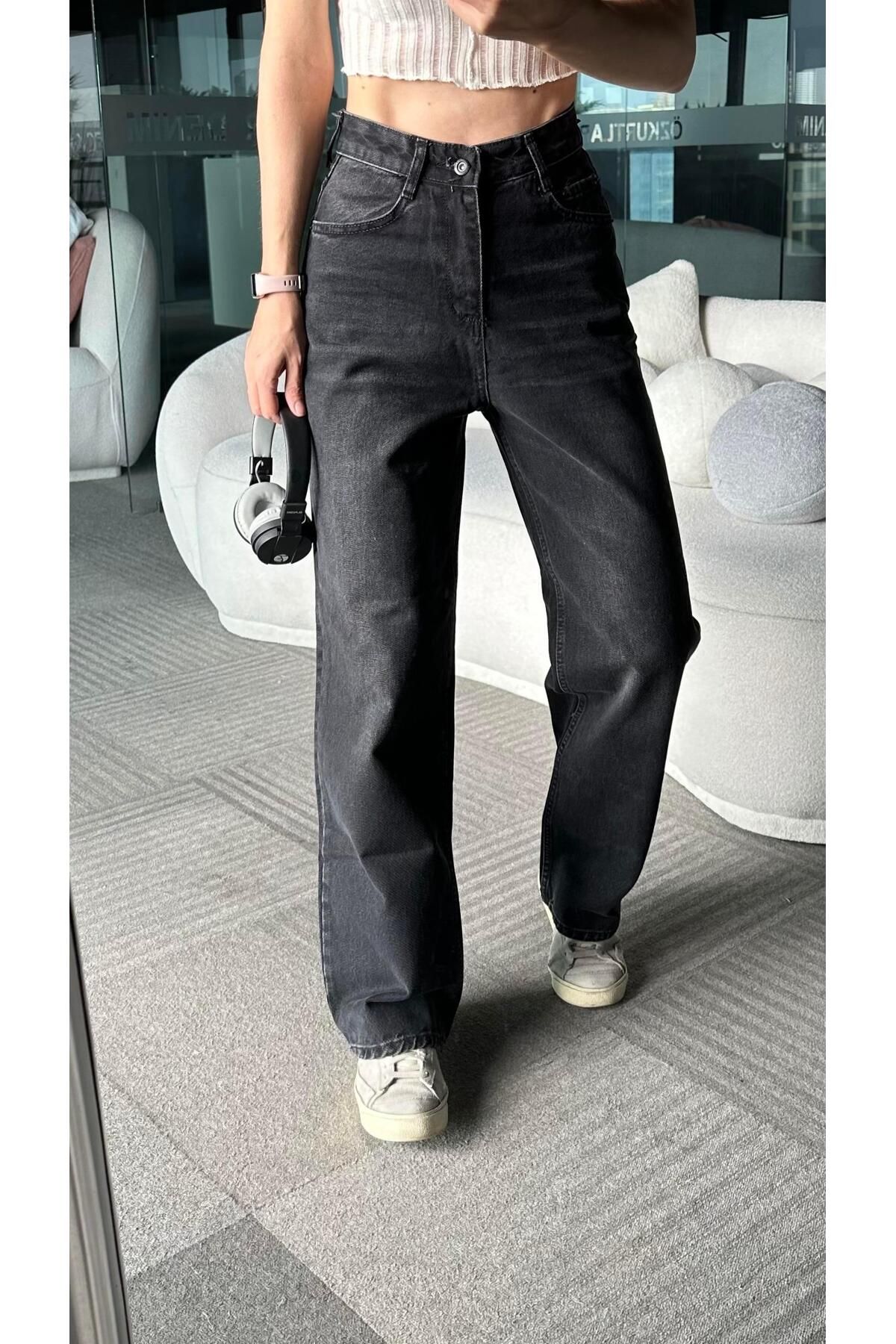 TamSeninTarzin-Jenna High Waist Palazzo Denim Trousers 2