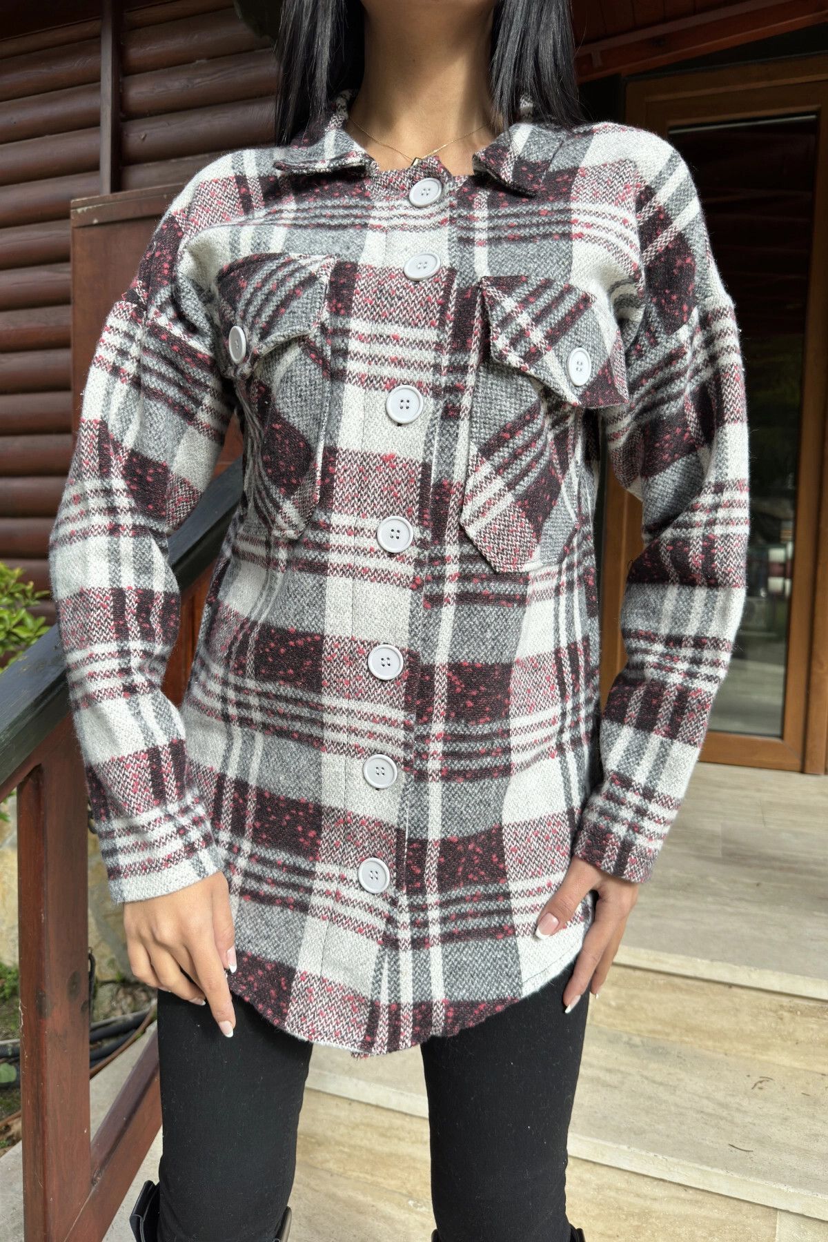 NEW LAVİVA-Fuchsia Plaid Print, Soft Texture, Relax Fit, Lumberjack Shirt 6