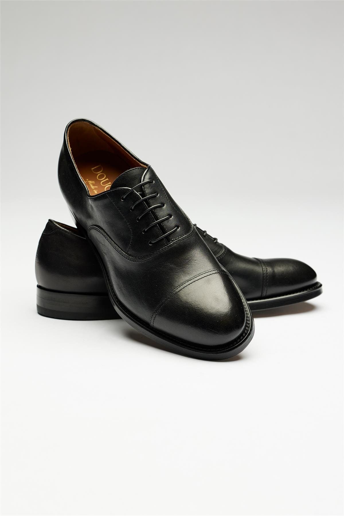 Doucals-Black Laced Classic Leather Shoes 2