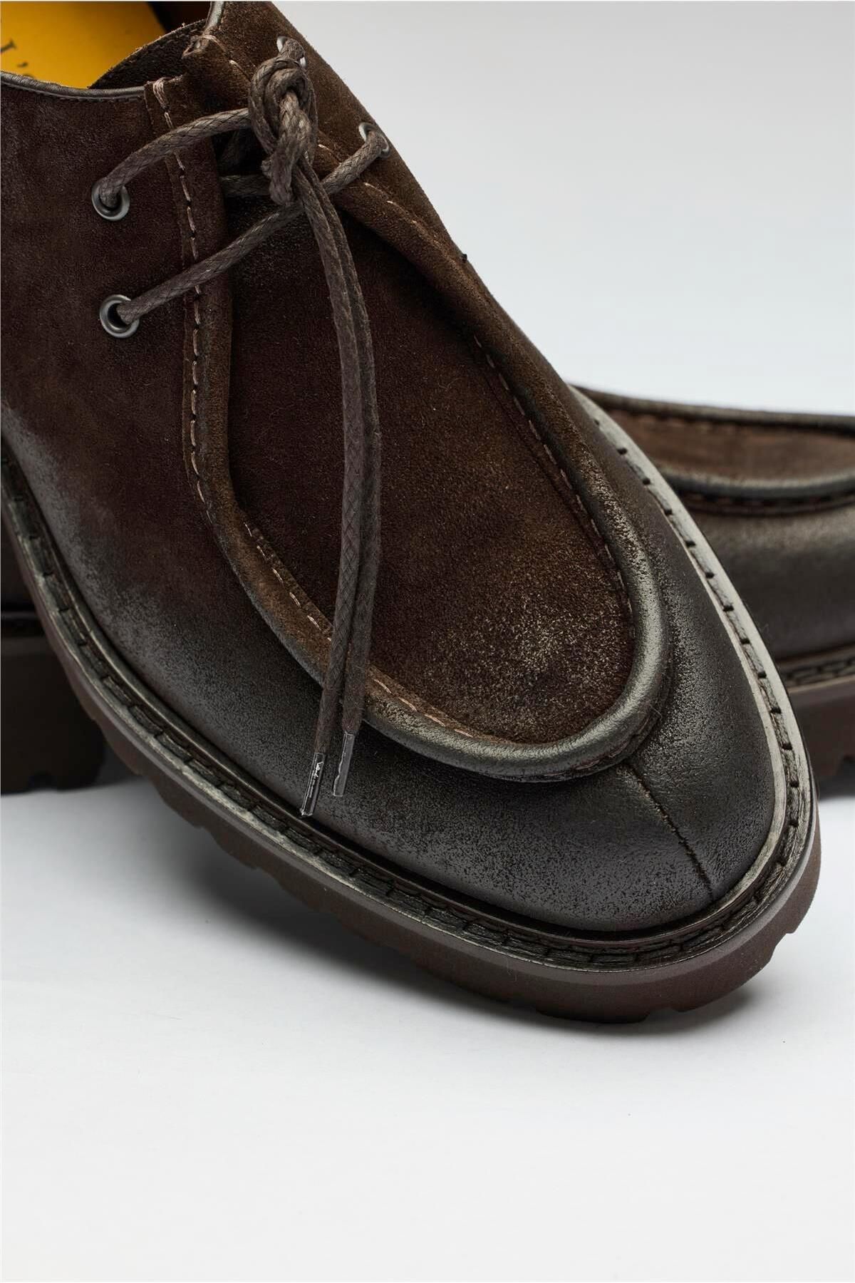 Doucals-Brown Laced Oiled Suede Shoes 3