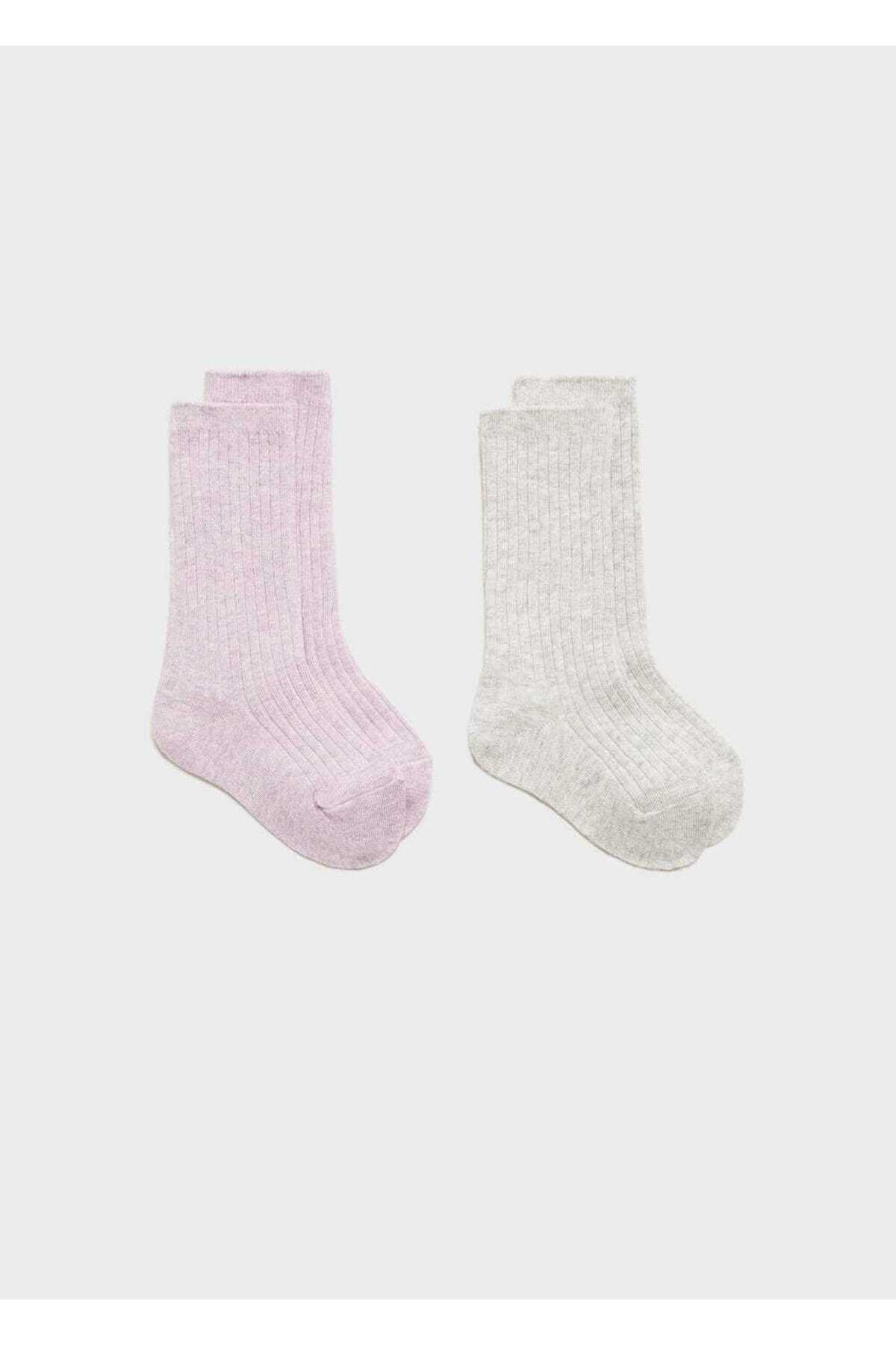 جورابهای بافتنی الاستیک بسته ۲ عددی  جورابهای بافتنی الاستیک بسته ۲ عددی