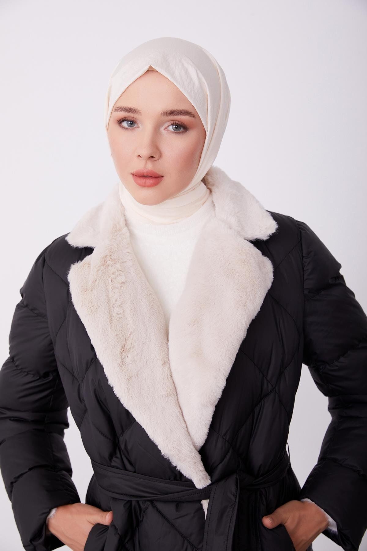 مانتو لحاف 23kd6405 مشکی Armine