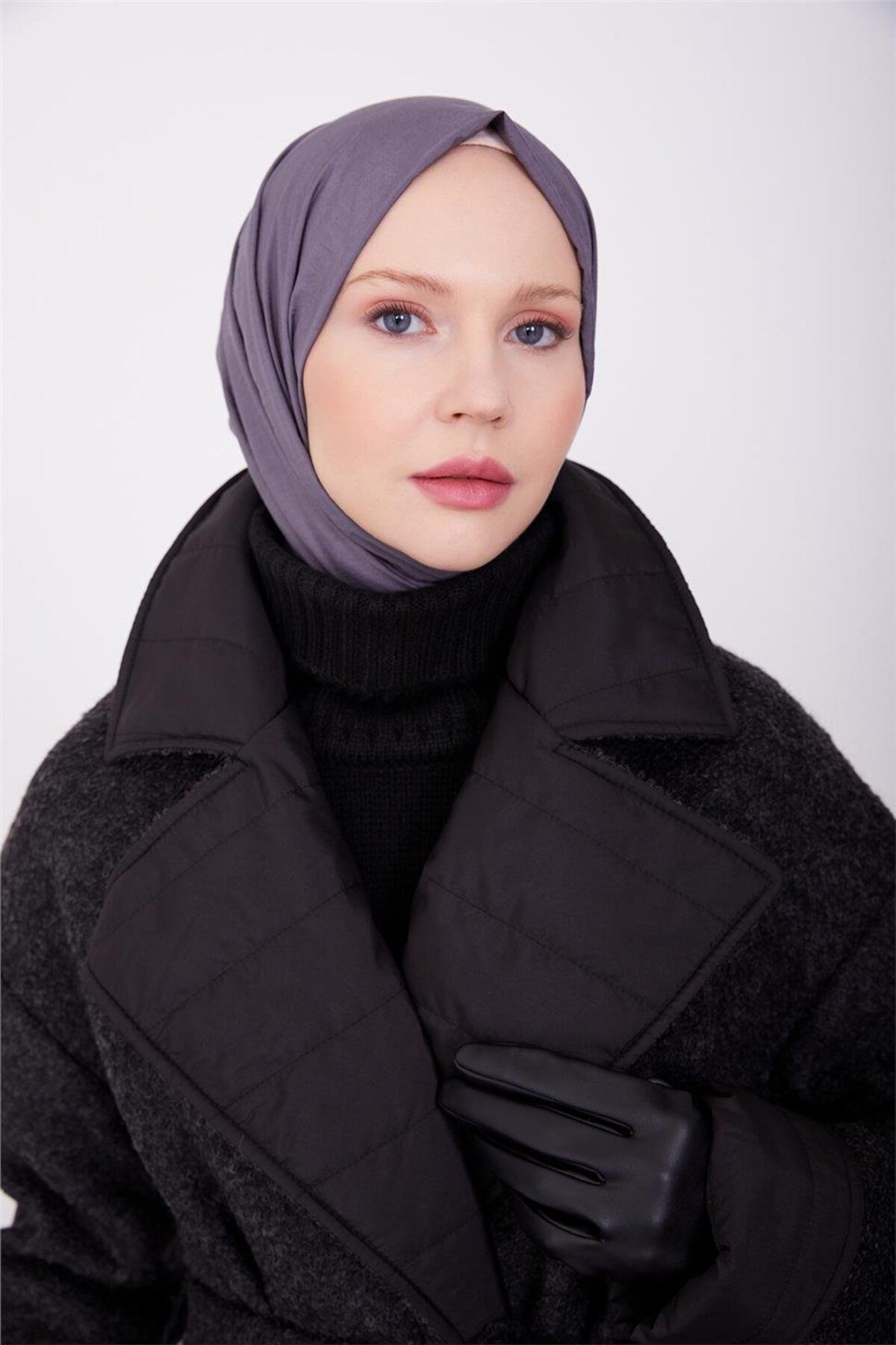 کت با کت بارانی یقه 23k7229 مشکی Armine