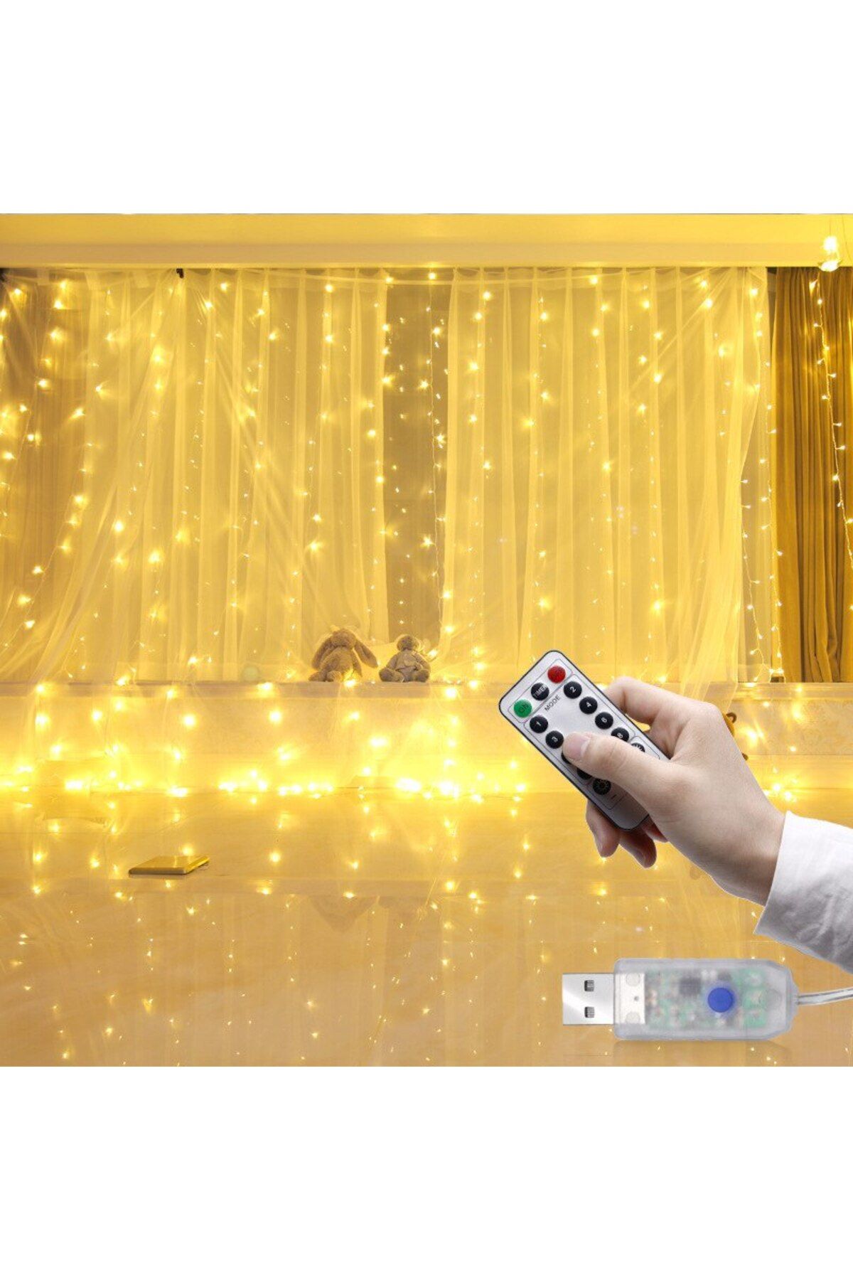 utku soydan Tel Perde Led 3*3m 300 Led Gün Işığı