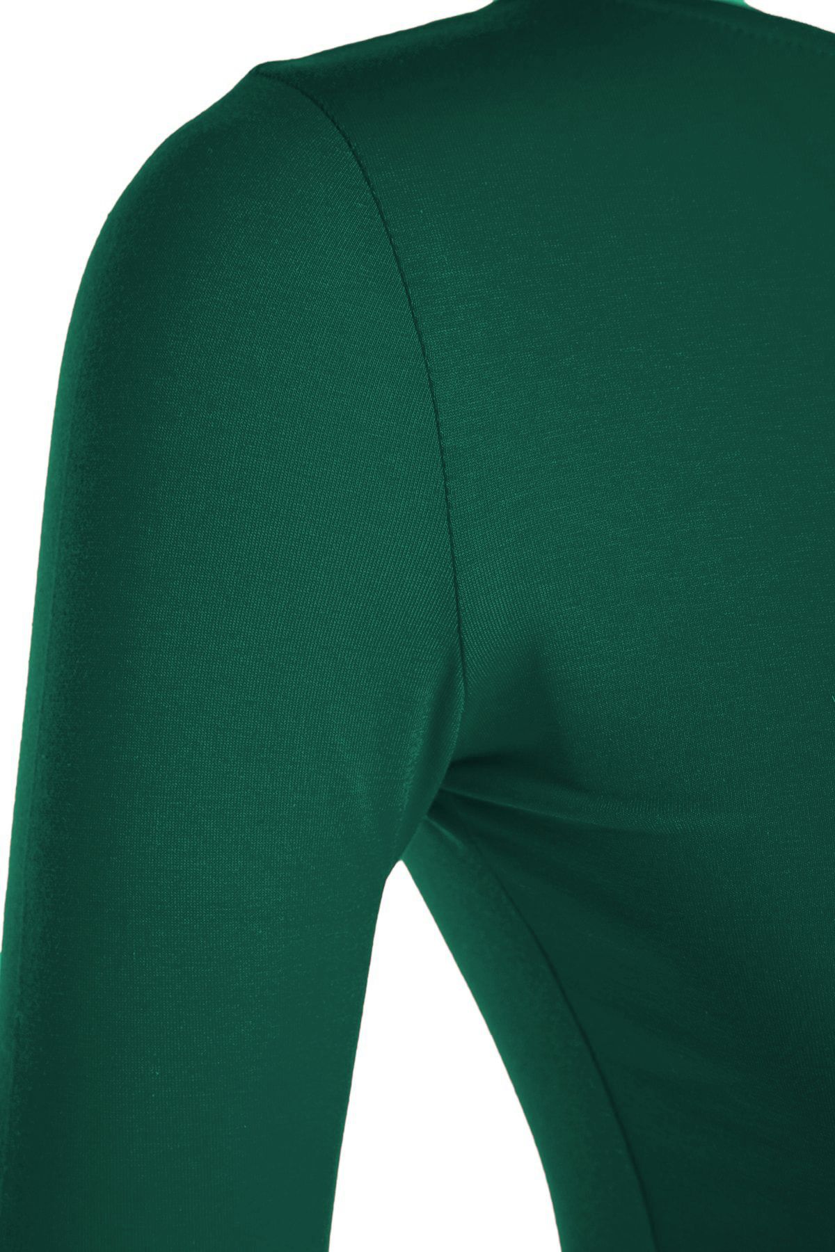 Trendyol Collection-Bluzka z bawełny w kolorze szmaragdowej zieleni, elastyczna, bez pleców, dopasowana Twoaw24Bz00160 9