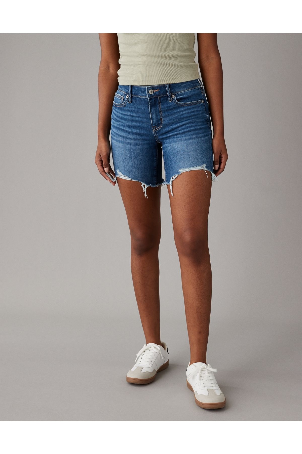 AMERICAN EAGLE-AE Next Level Low-Rise Skinny Bermuda Denim Short 1