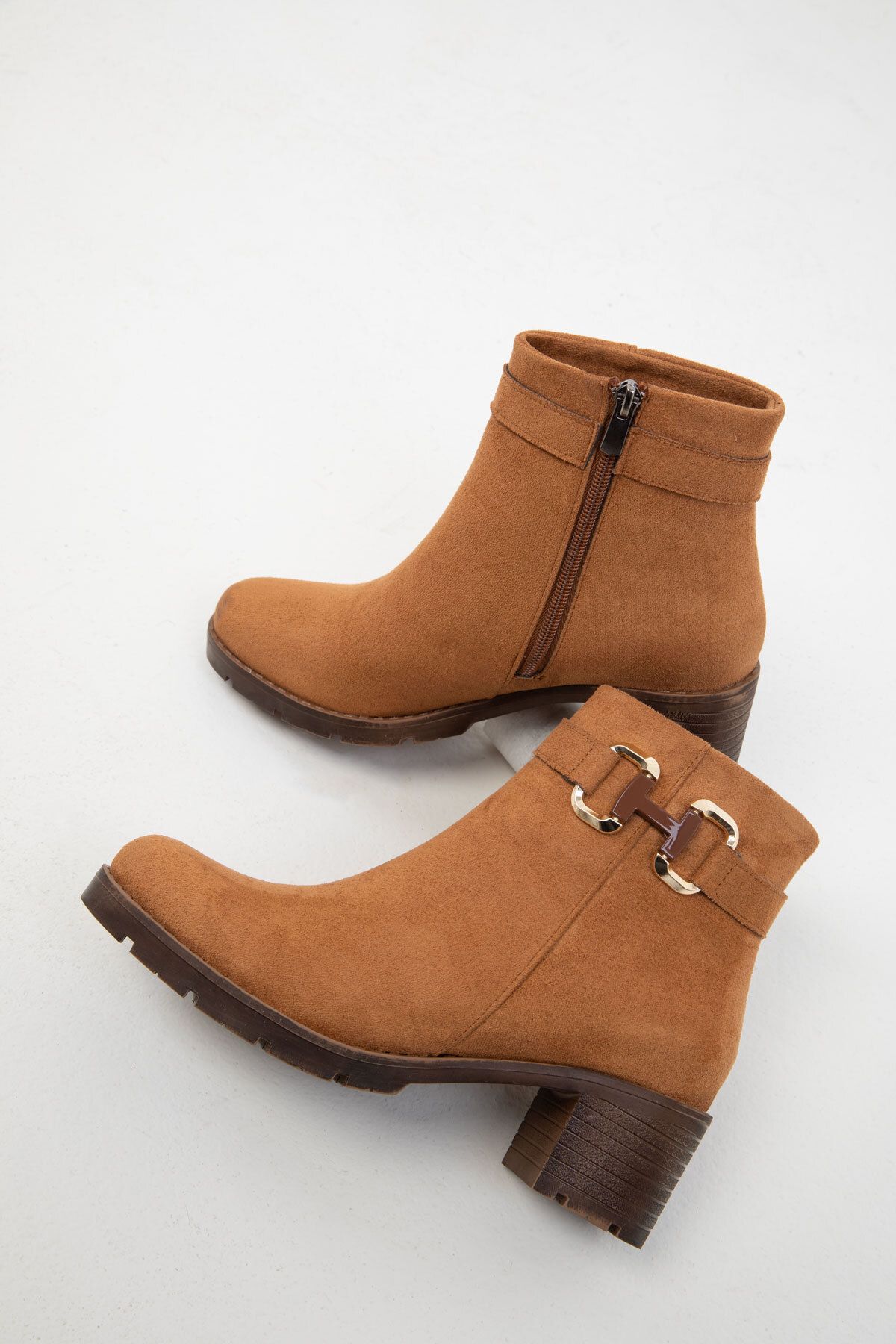 SOHO-Tan Suede Dámské boty - 19634 Model Bootie 4