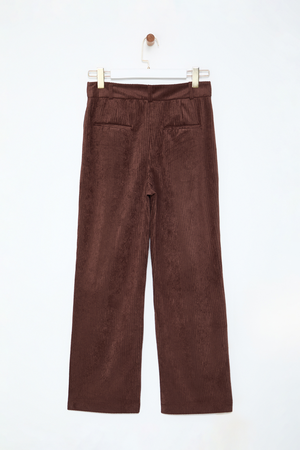 Trendyolmilla  Kahverengi Kadife Havuç Dokuma Pantolon TWOAW25PL00064 - Görsel 7