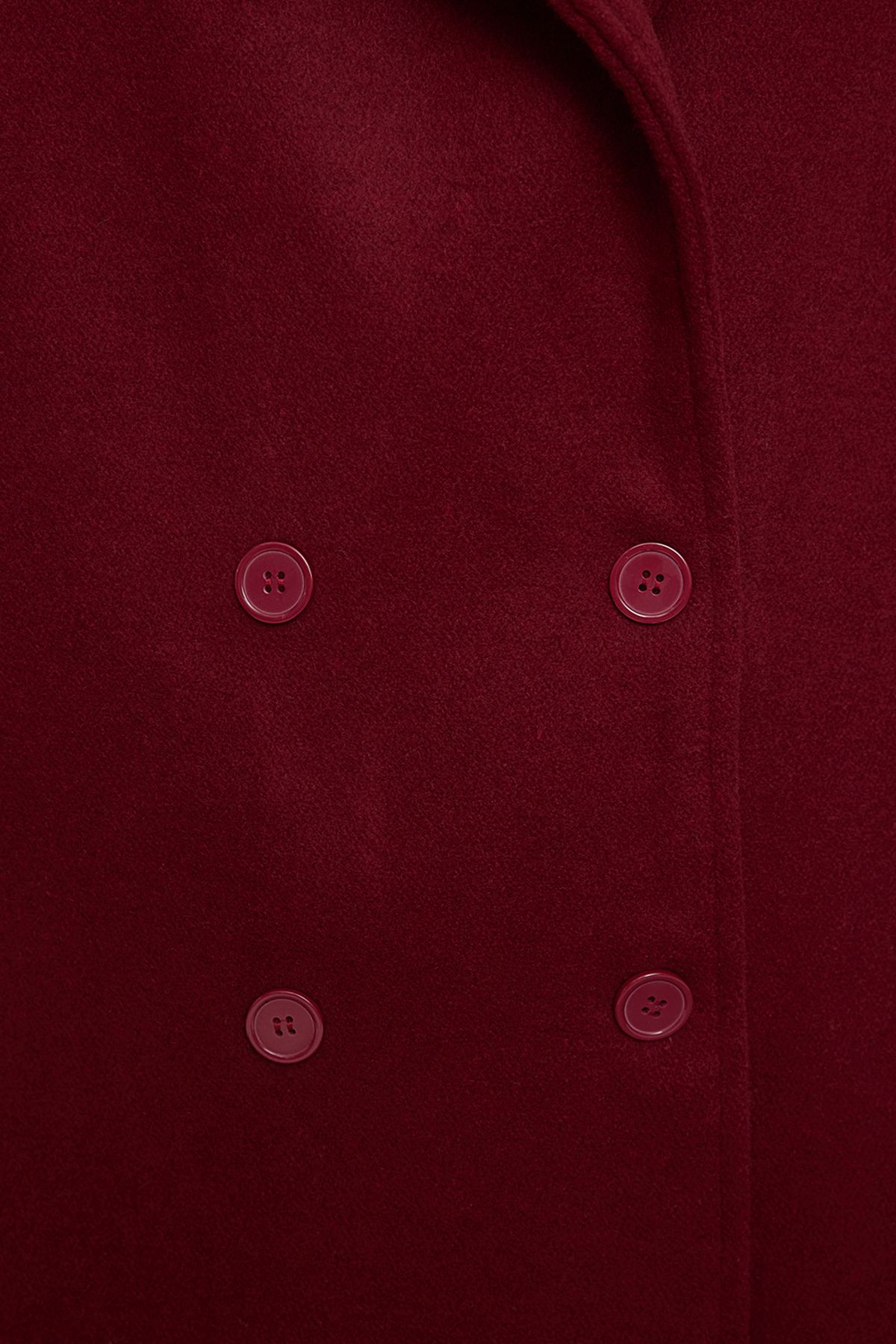 Trendyol Collection-Palton lung din lână burgundă supradimensionată - TWOAW21KB0038 4