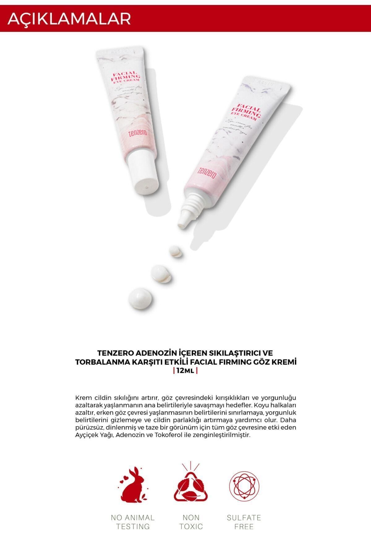 TENZERO Firming and Anti-Aging Facial Eye Cream Containing Adenosine 12ml