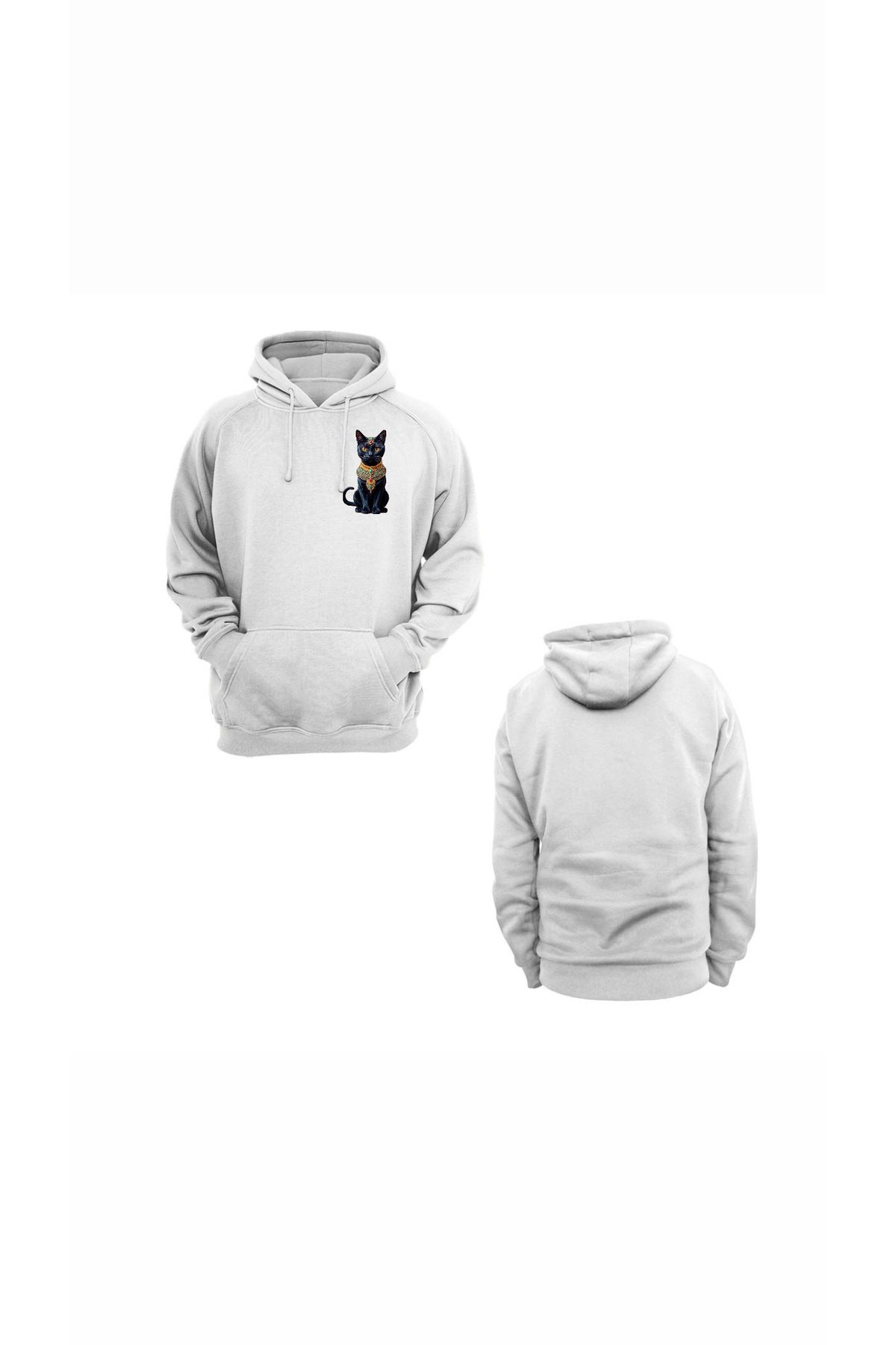 Hobi Dünyam-100% Cotton Corn Cat Printed Hoodie - 3 Thread. Raised, Fleece Inside, Very Thick 2