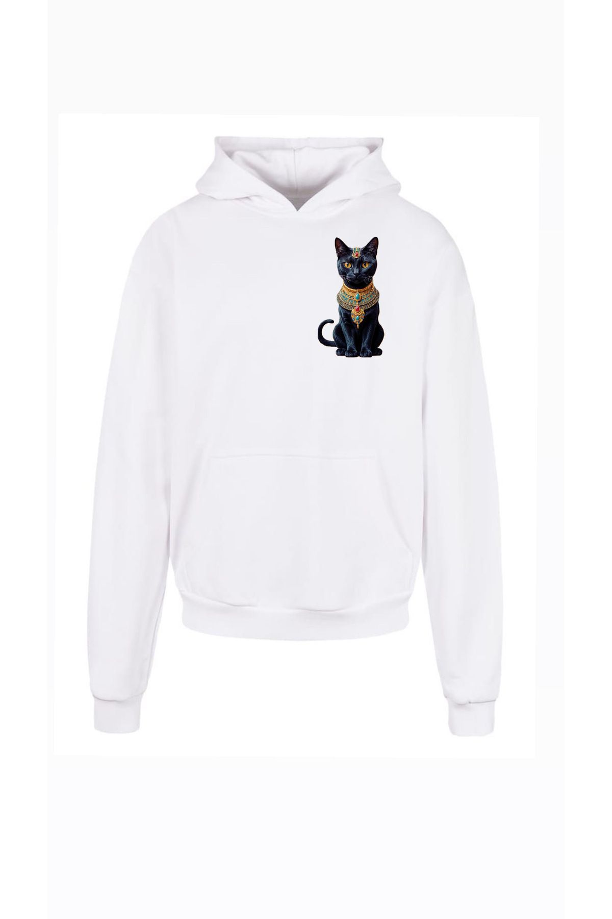 Hobi Dünyam-100% Cotton Corn Cat Printed Hoodie - 3 Thread. Raised, Fleece Inside, Very Thick 1