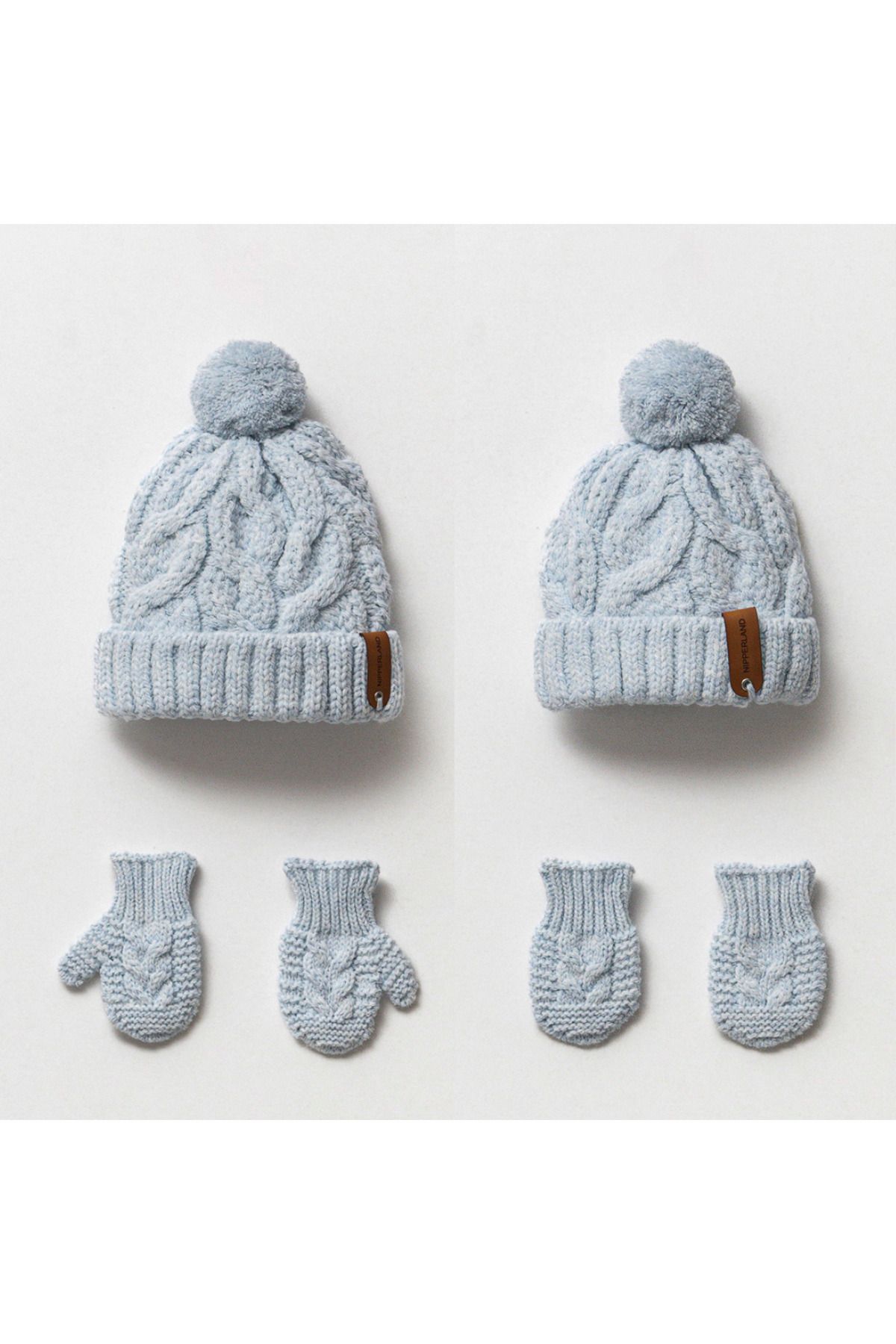 NİPERLAND-Baby Boy Embroidered Beanie Gloves Set 1