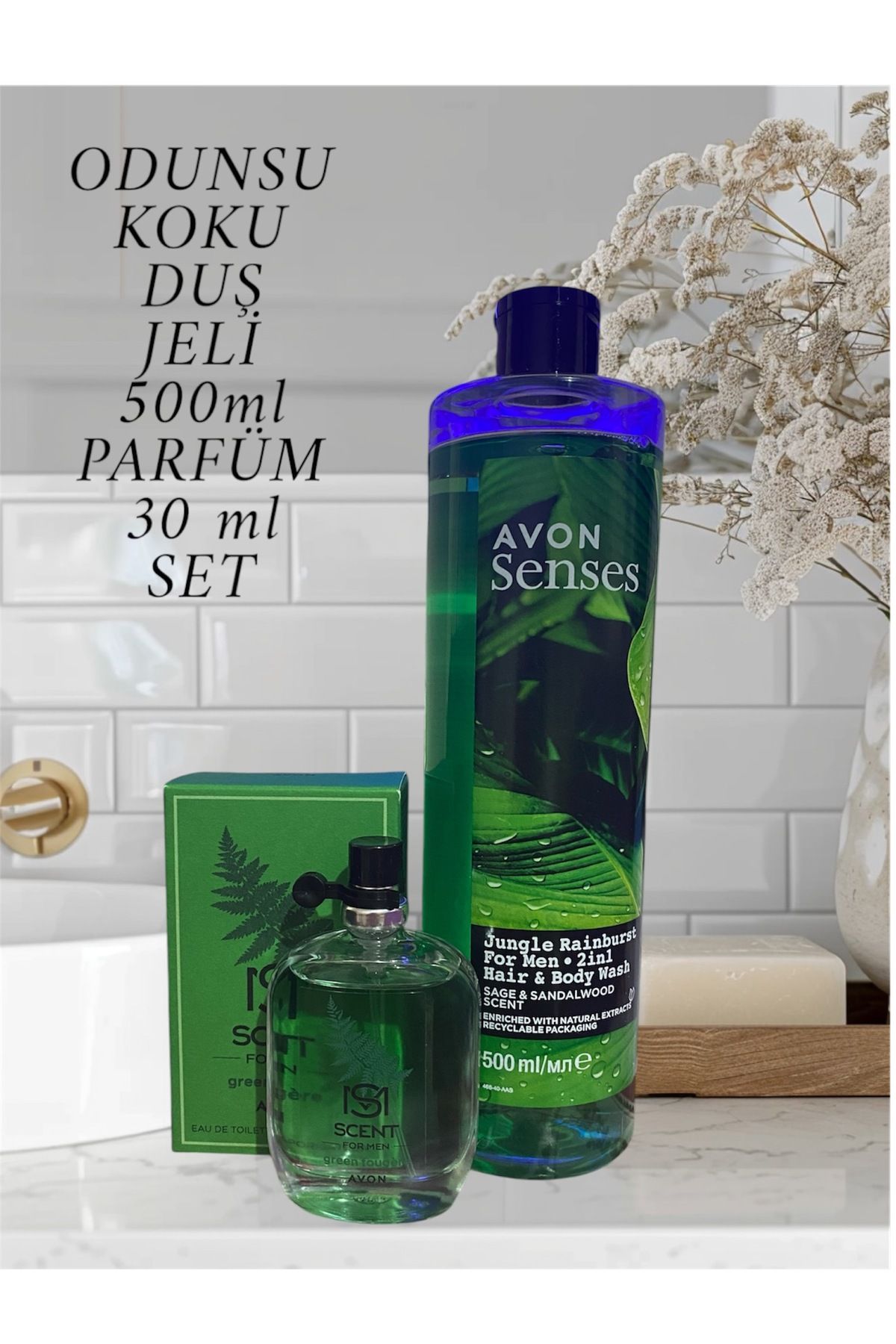 AVON ERKEK DUŞ JELİ 500 ml VE SCENT FOUGERE 30 mö PARFÜM SET