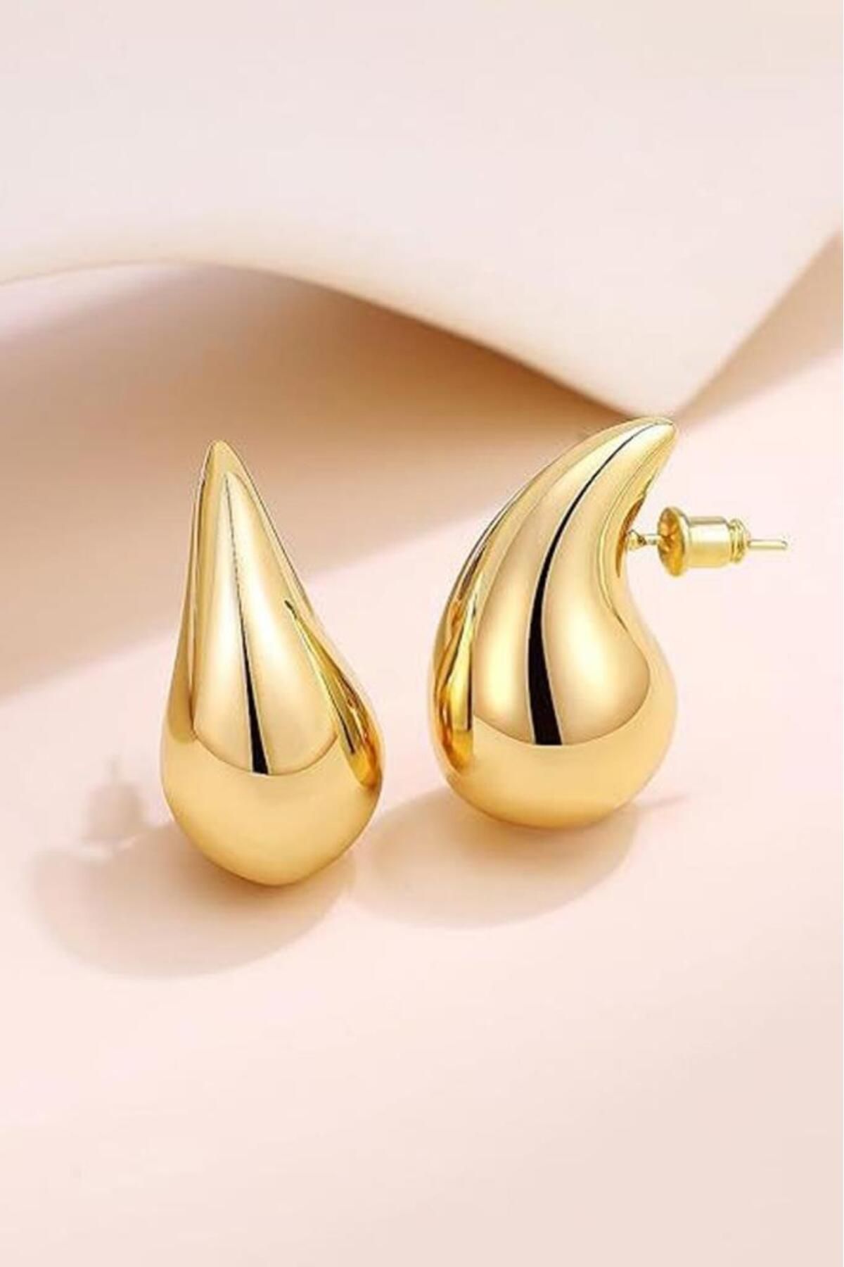 OQQO-Women's Drop Teardrop Earrings - Gold 4