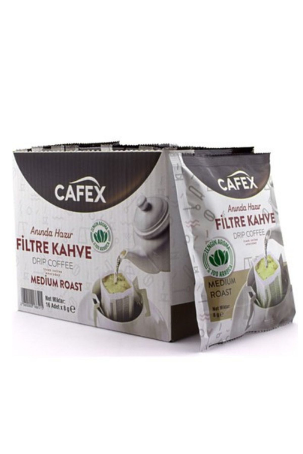 CAFEX Filtre Kahve Tek Içimlik Medium Roast 16 Adet *8gr