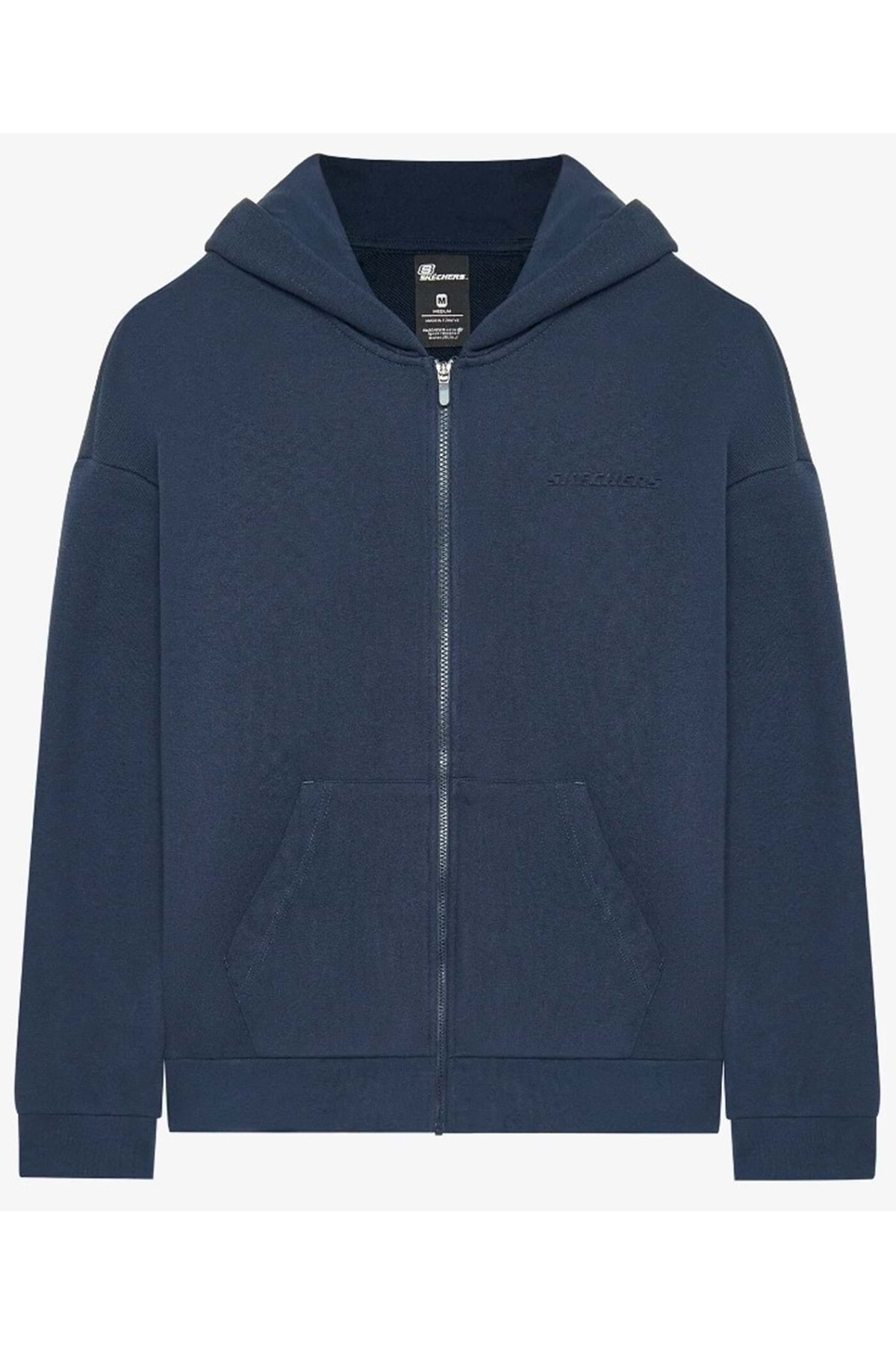 اسکچرز کاپشن مردانه اسنشال مدل هودی تمام زیپ S242112 M Essential، رنگ سرمه‌ای، آبی