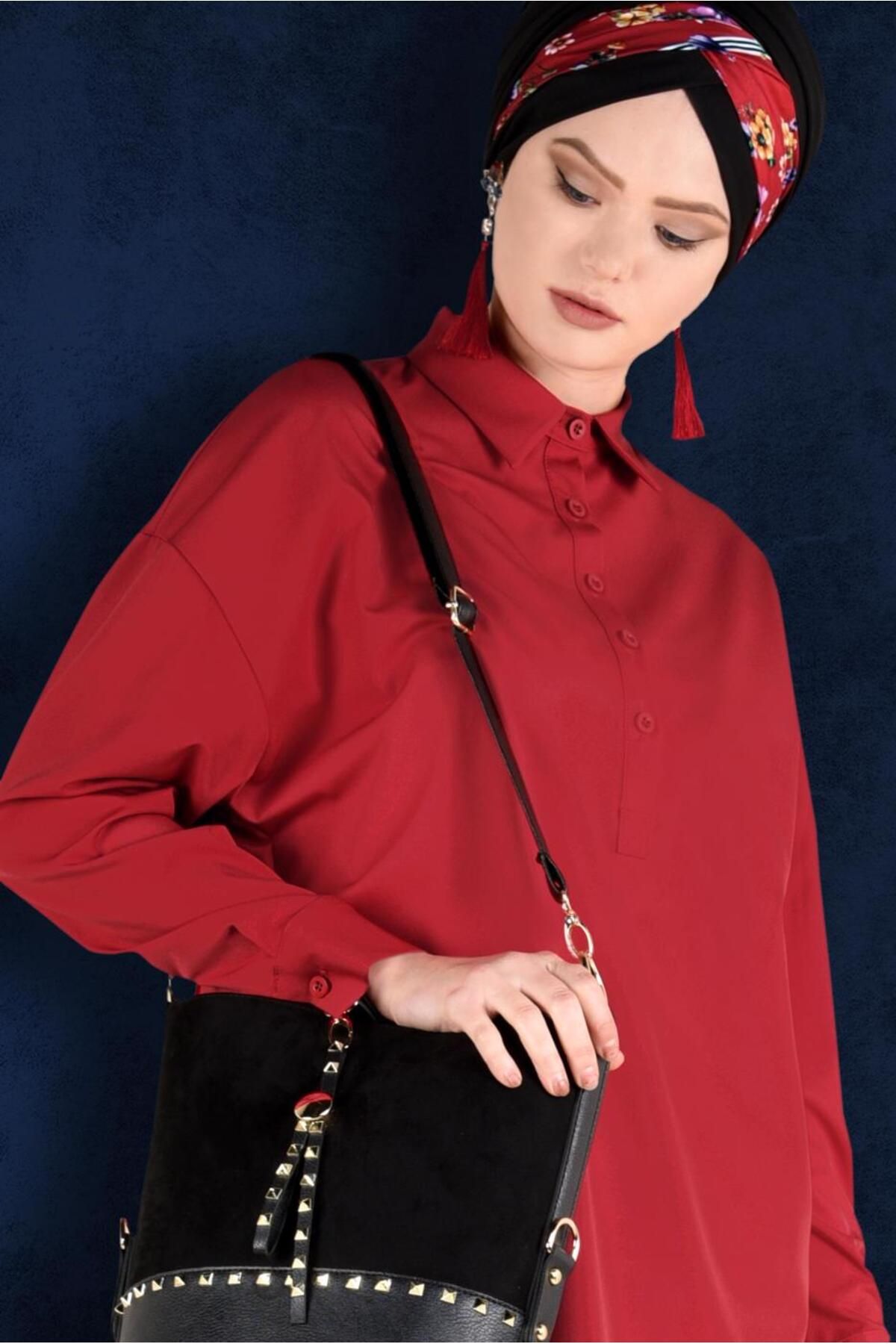 تونیک جلو نیم دکمه 4705 Alvina