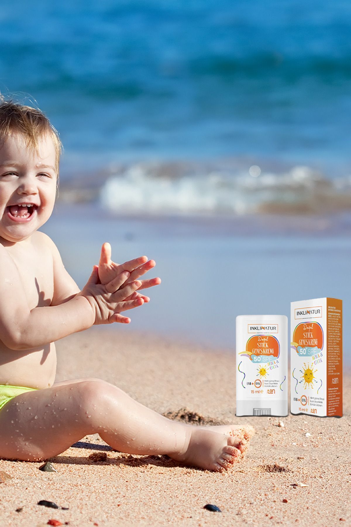 INKLINATUR LIFESTYLE & COSMETICS Bebek Ve Çocuklar Için Spf 50 Doğal Stick Güneş Kremi - Hassas Cilt Koruması fotoğrafı 3 (önizleme)
