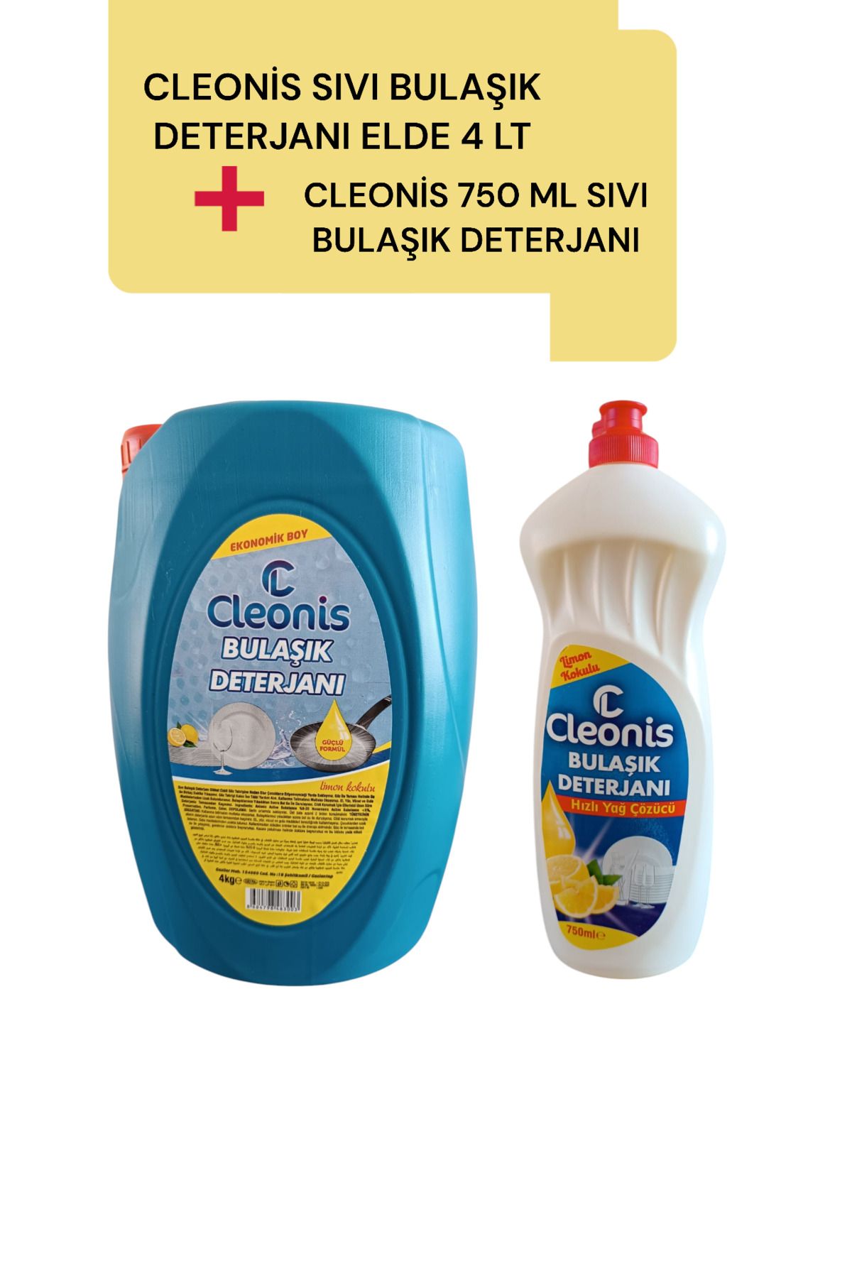 cleonis CLEONİS SIVI BULAŞIK DETERJANI 4 LT& LİMON KOKULU 750 ML BULAŞIK DETERJAN-2 Lİ SET