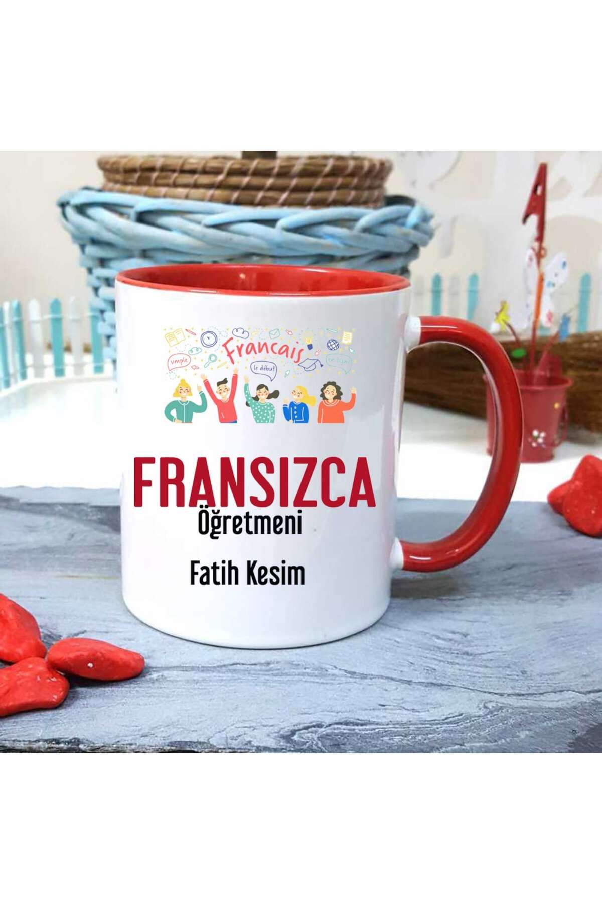 Simbastore Fransızca Öğretmenine Özel Öğretmenler Günü Hediyesi Kişiye Özel Kupa Bardak