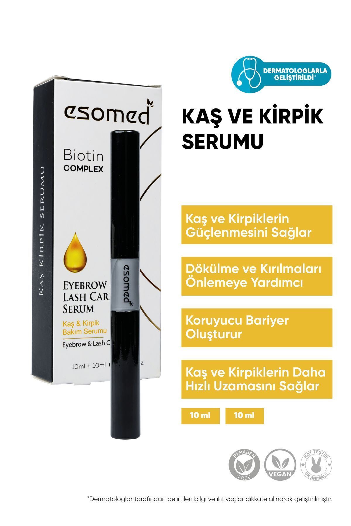 Esomed-Eyebrow and Eyelash Serum, Nourishing, Strengthening Biotin, Argan and Vitamin B5-B7 20 ml 2